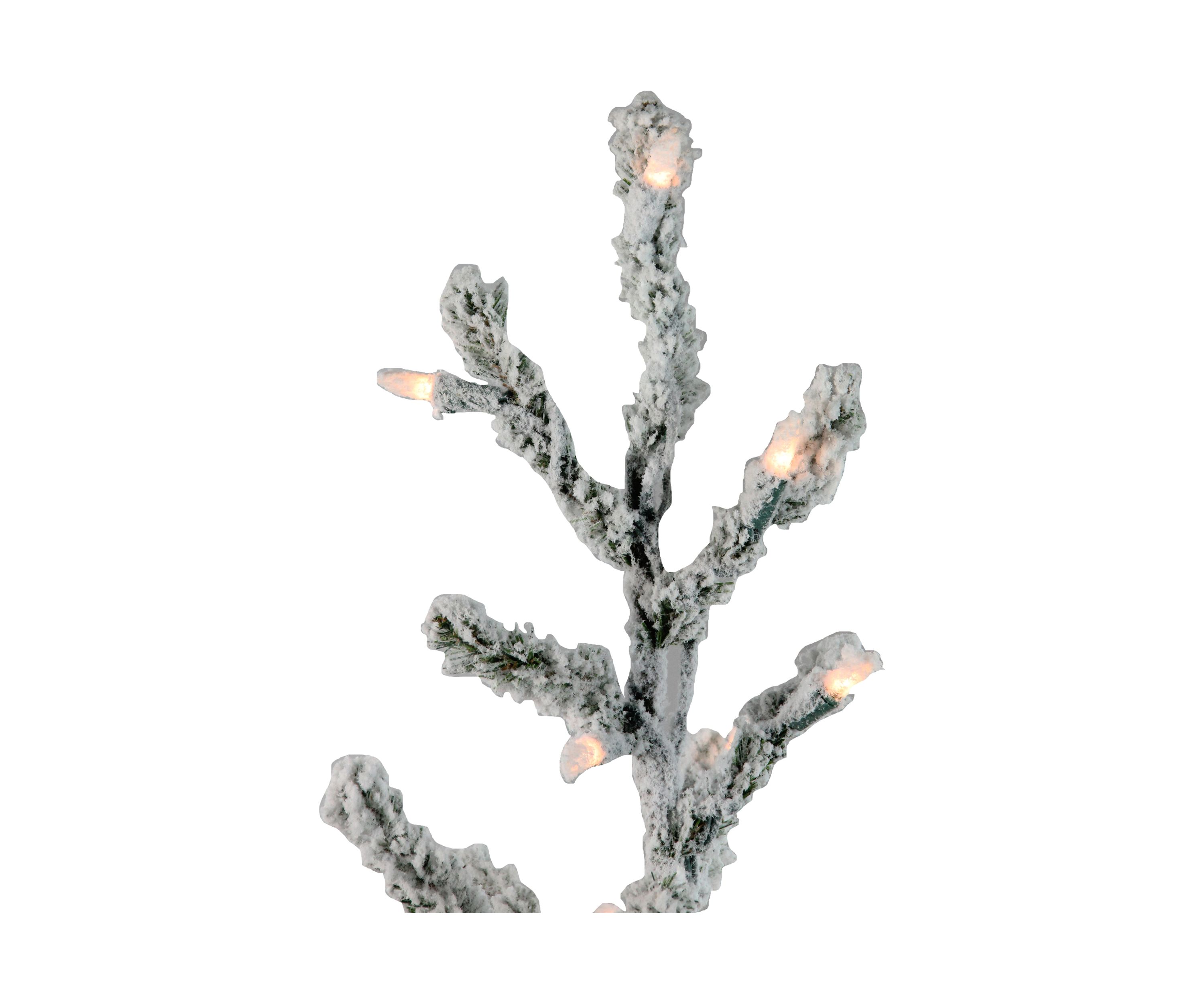 3 Pre-Lit Flocked Alpine Twig Artificial Christmas Tree - Warm White Lights