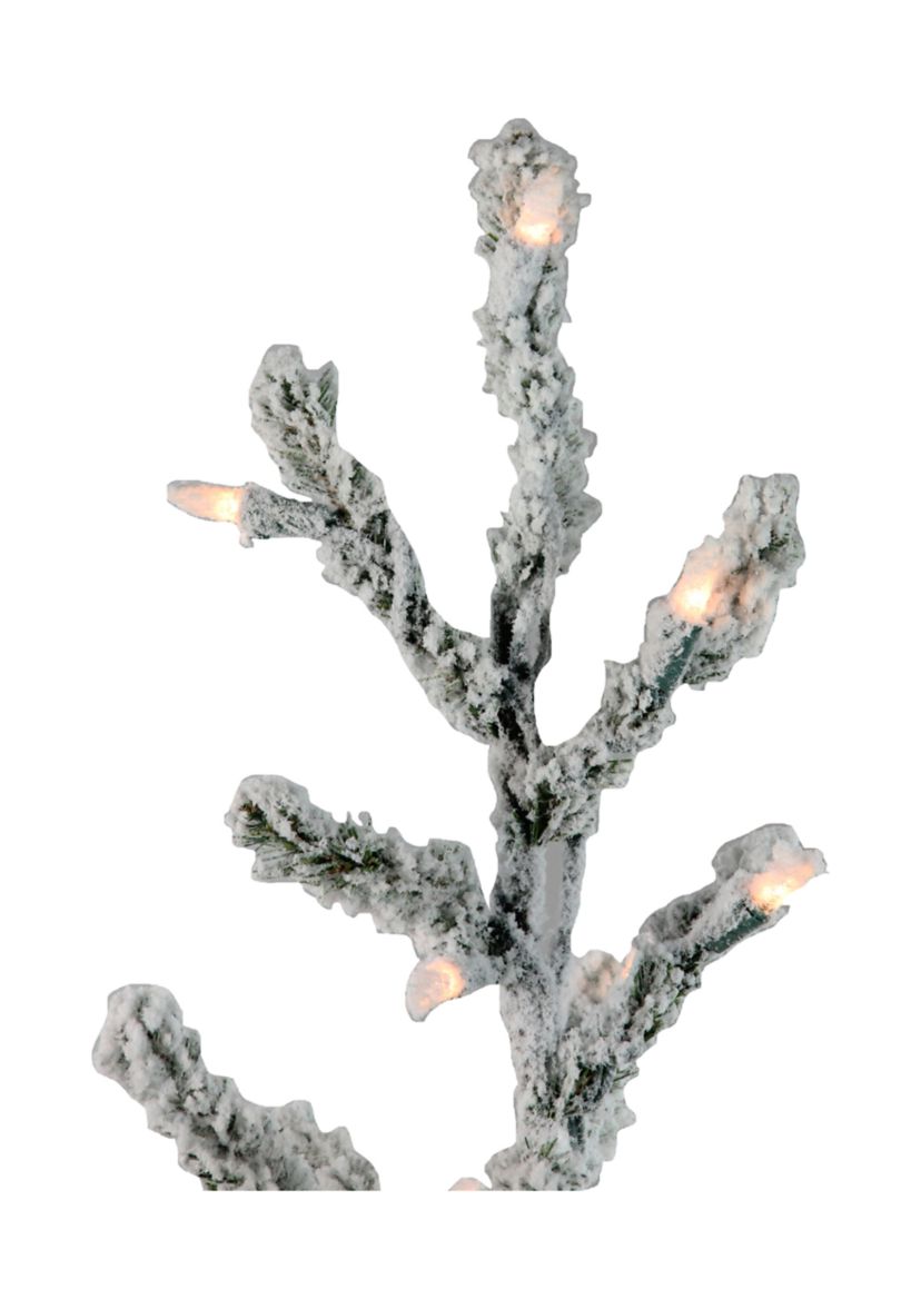 3 Pre-Lit Flocked Alpine Twig Artificial Christmas Tree - Warm White Lights