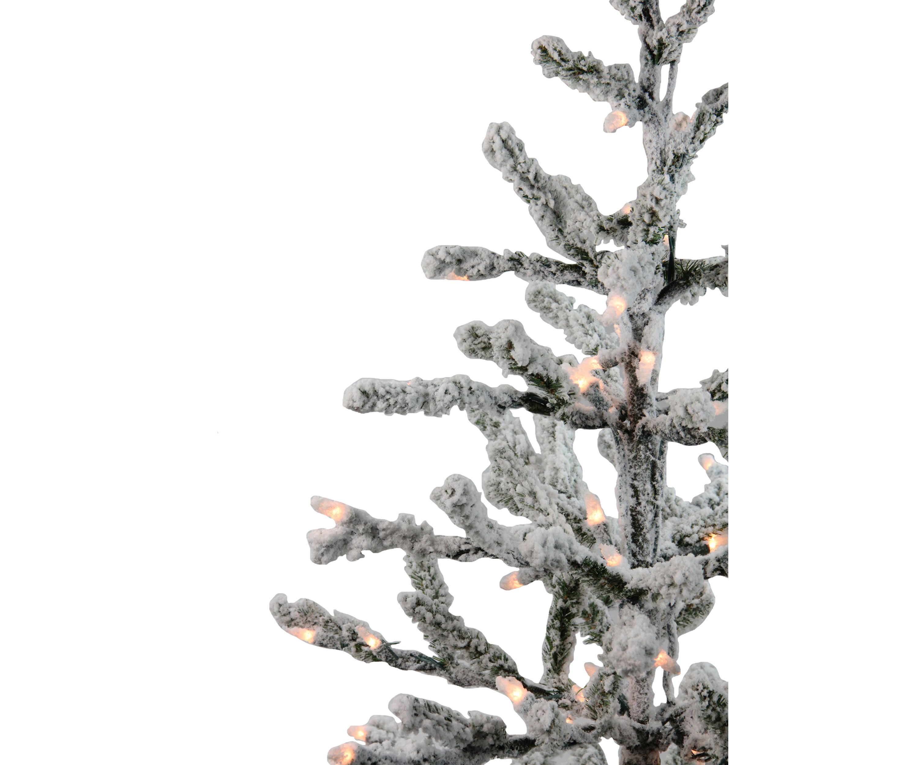 3 Pre-Lit Flocked Alpine Twig Artificial Christmas Tree - Warm White Lights