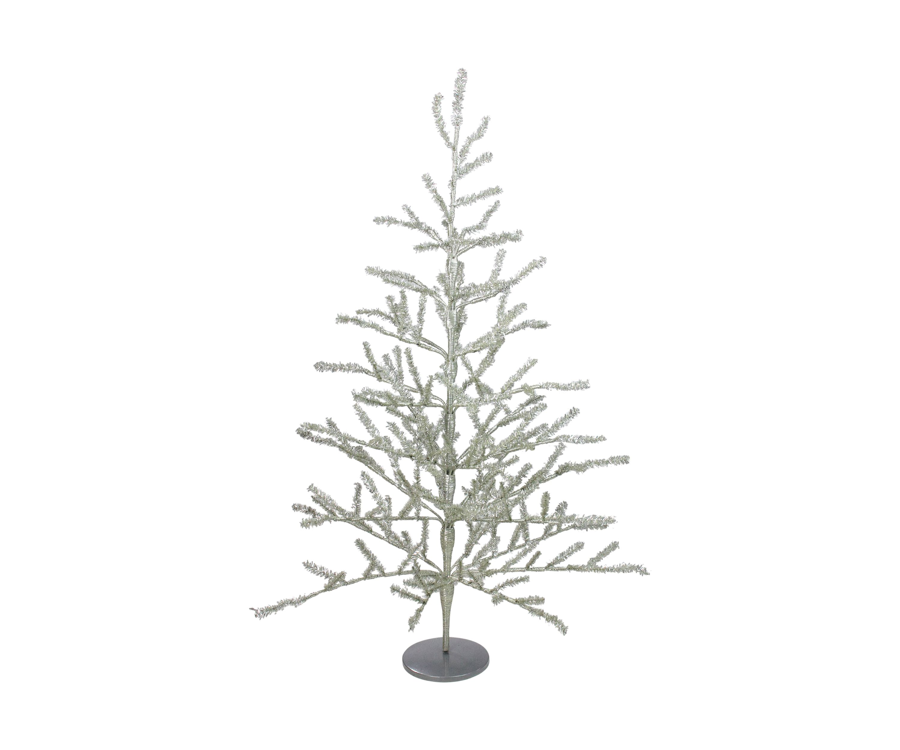 3 Full Champagne Tinsel Artificial Christmas Twig Tree - Unlit