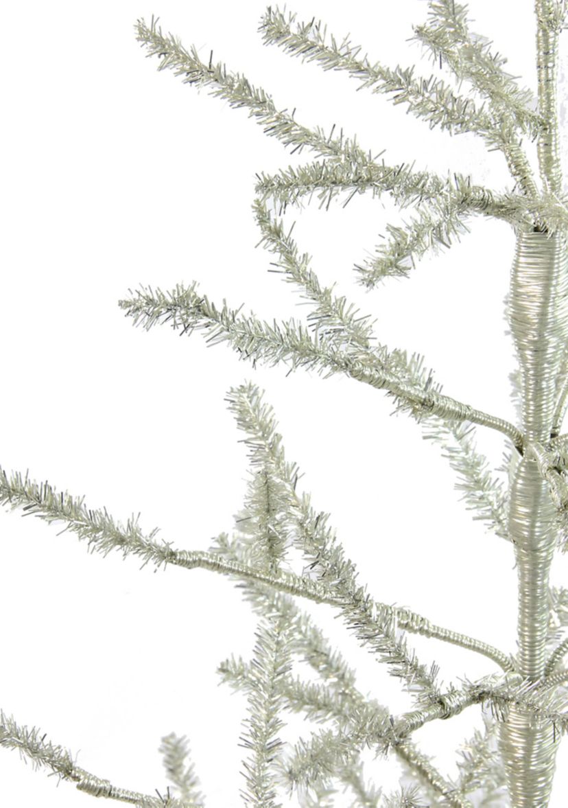 3 Full Champagne Tinsel Artificial Christmas Twig Tree - Unlit