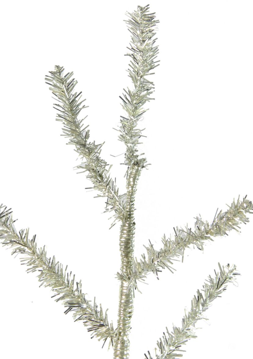 3 Full Champagne Tinsel Artificial Christmas Twig Tree - Unlit