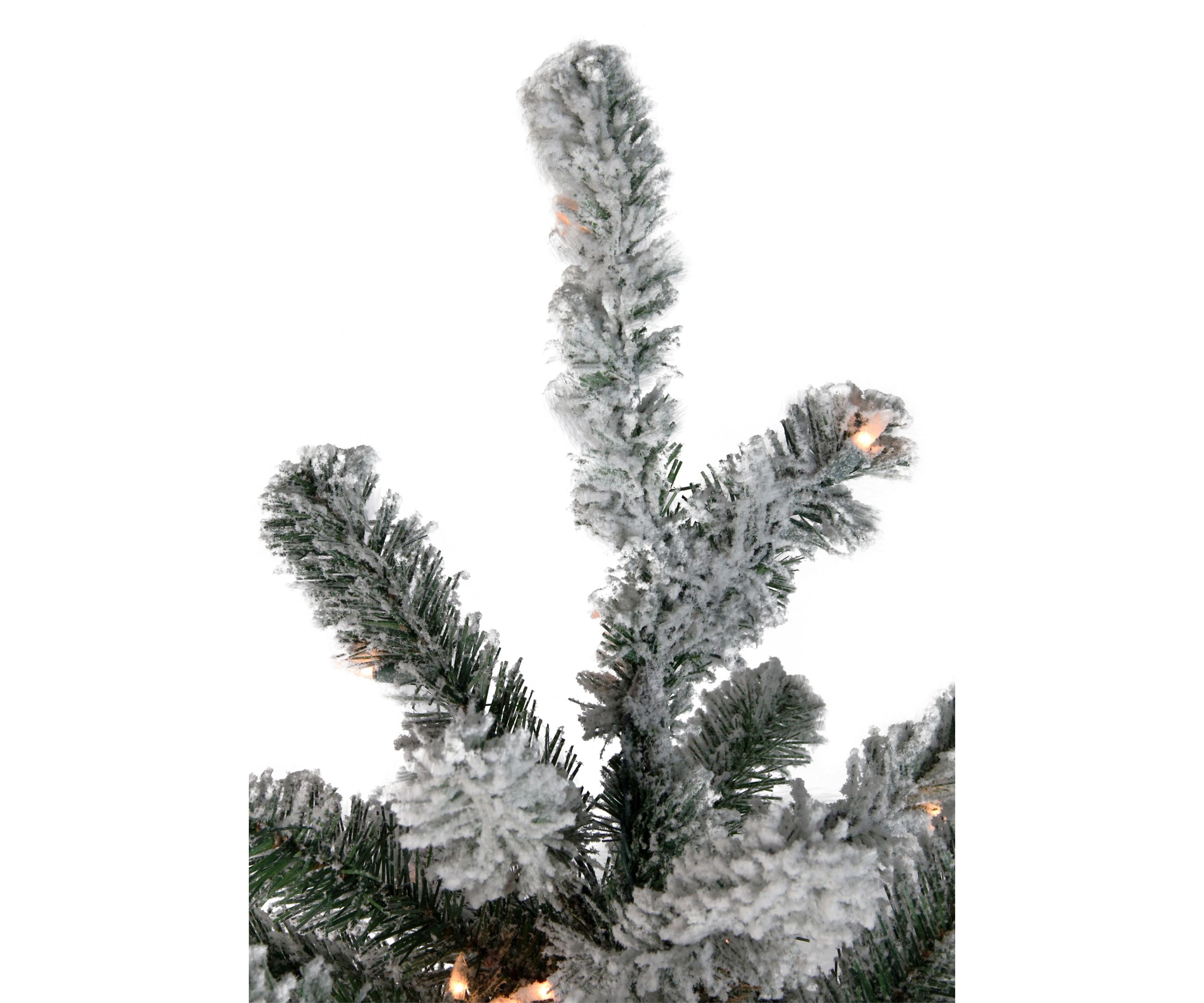 7.5 Pre-Lit Full Flocked Natural Emerald Artificial Christmas Tree - Warm Clear Lights