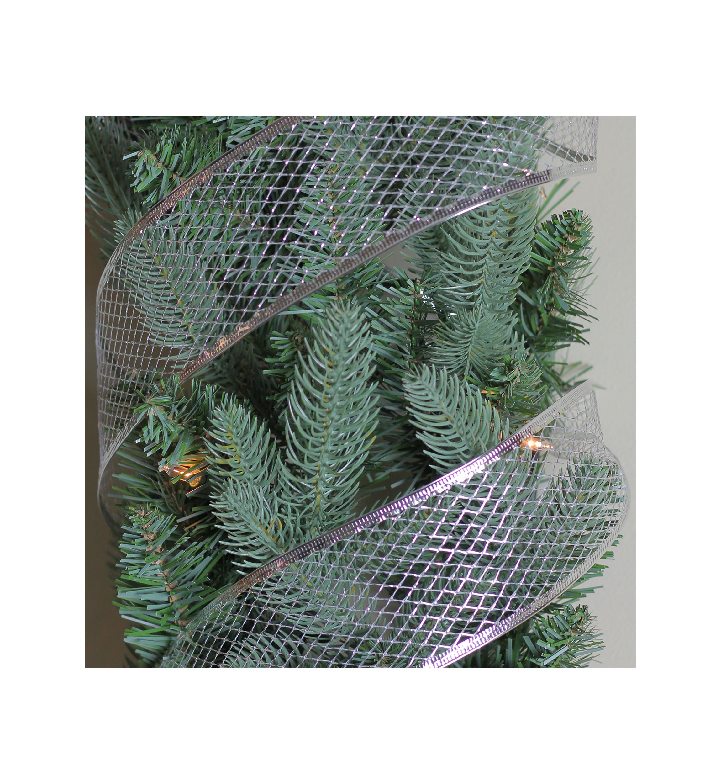 Pack of 12 Glittering Silver Metallic Lattice Christmas Wired Craft Ribbons - 2.5Inch x 120 Yards