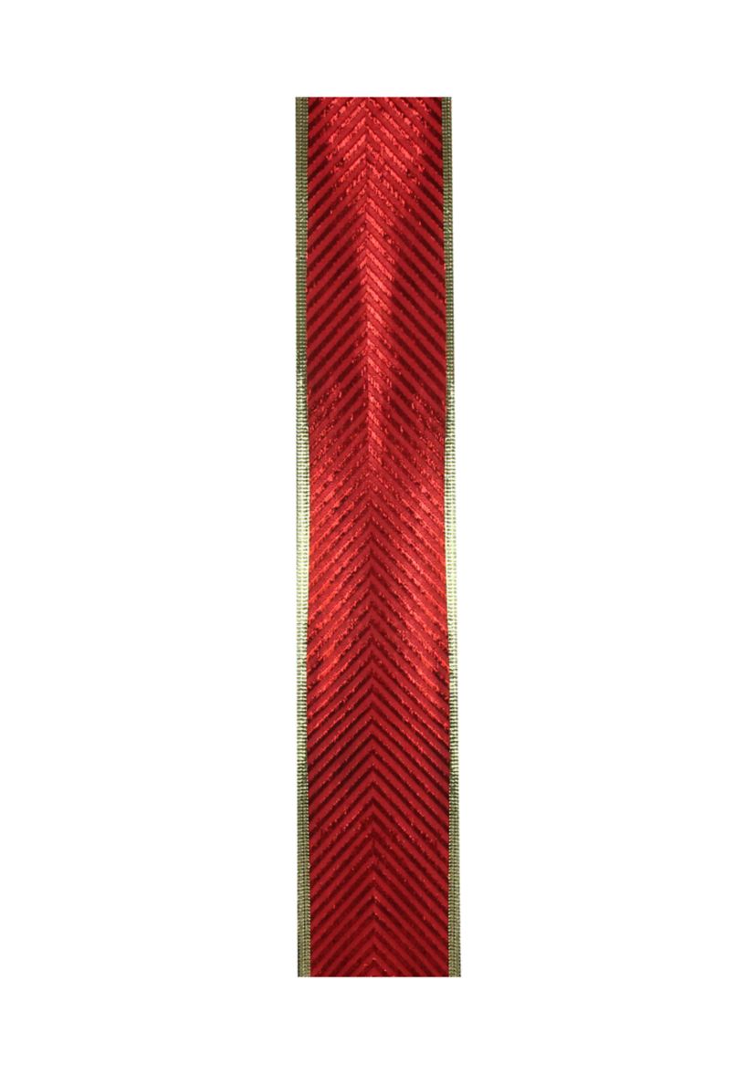 Club Pack of 12 Shiny Red and Gold Striped Christmas Craft Ribbon Spools 2.5Inch x 120 Yards