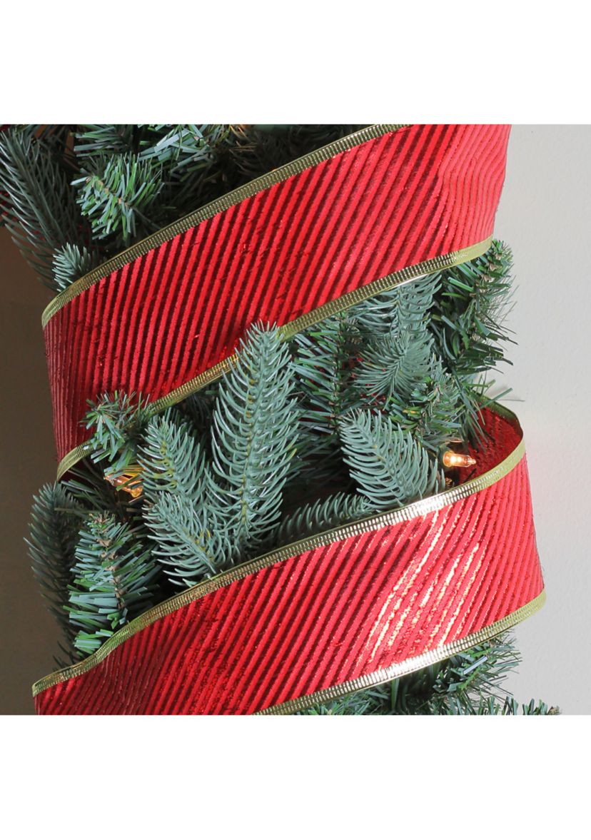 Club Pack of 12 Shiny Red and Gold Striped Christmas Craft Ribbon Spools 2.5Inch x 120 Yards