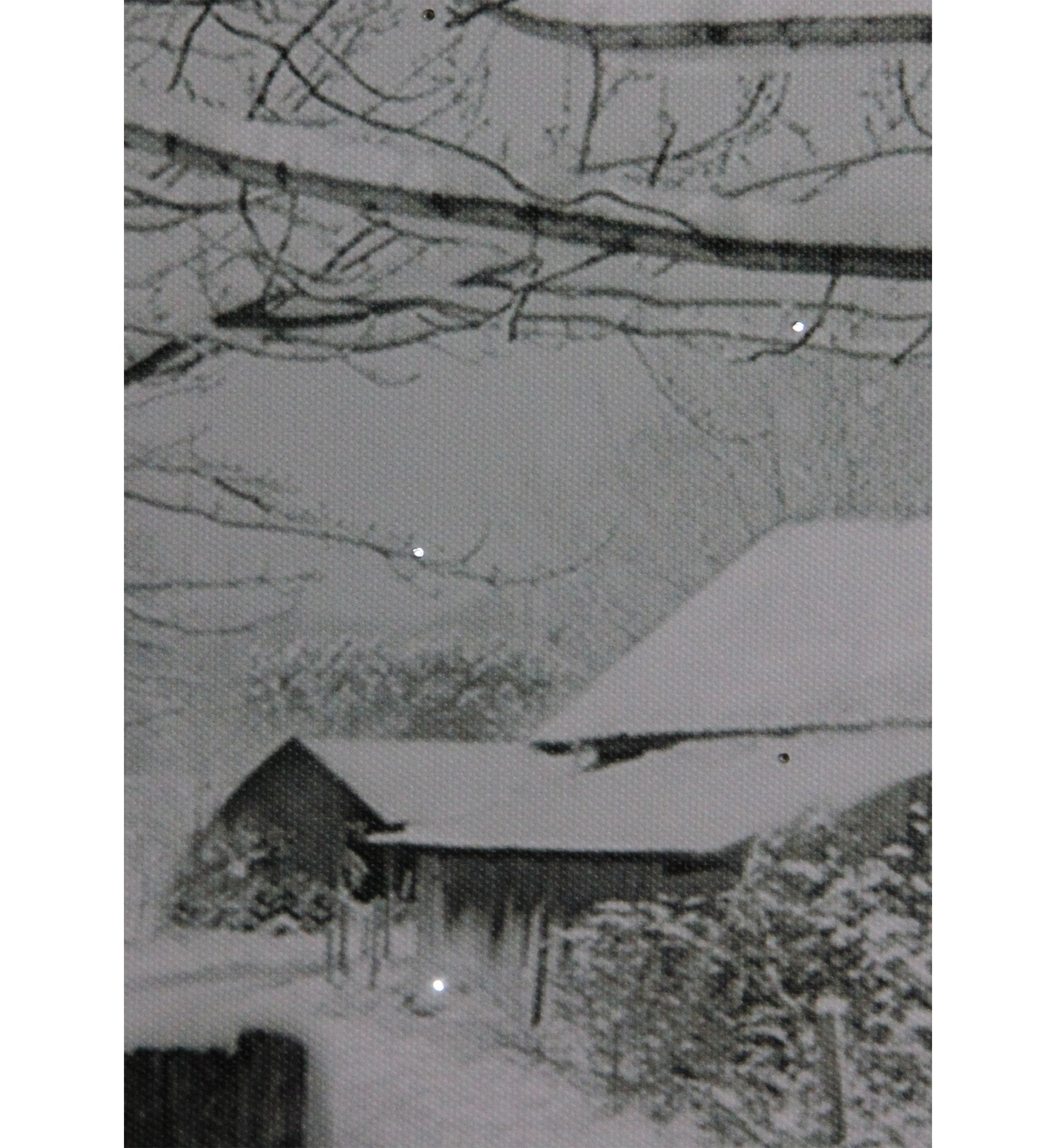 Large Fiber Optic Lighted Snowy Winter Cabin Canvas Wall Art 23.5Inch x 15.5Inch