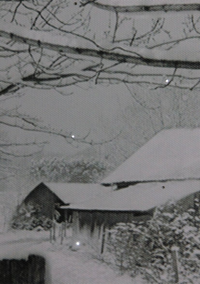 Large Fiber Optic Lighted Snowy Winter Cabin Canvas Wall Art 23.5Inch x 15.5Inch