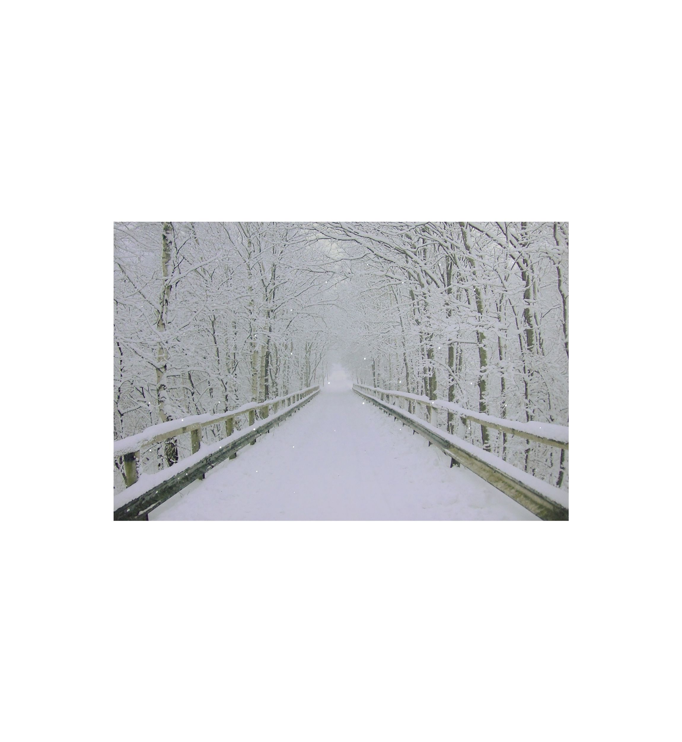 Small  Fiber Optic Lighted Winter Wooden Bridge Canvas Wall Art 12Inch x 15.75Inch