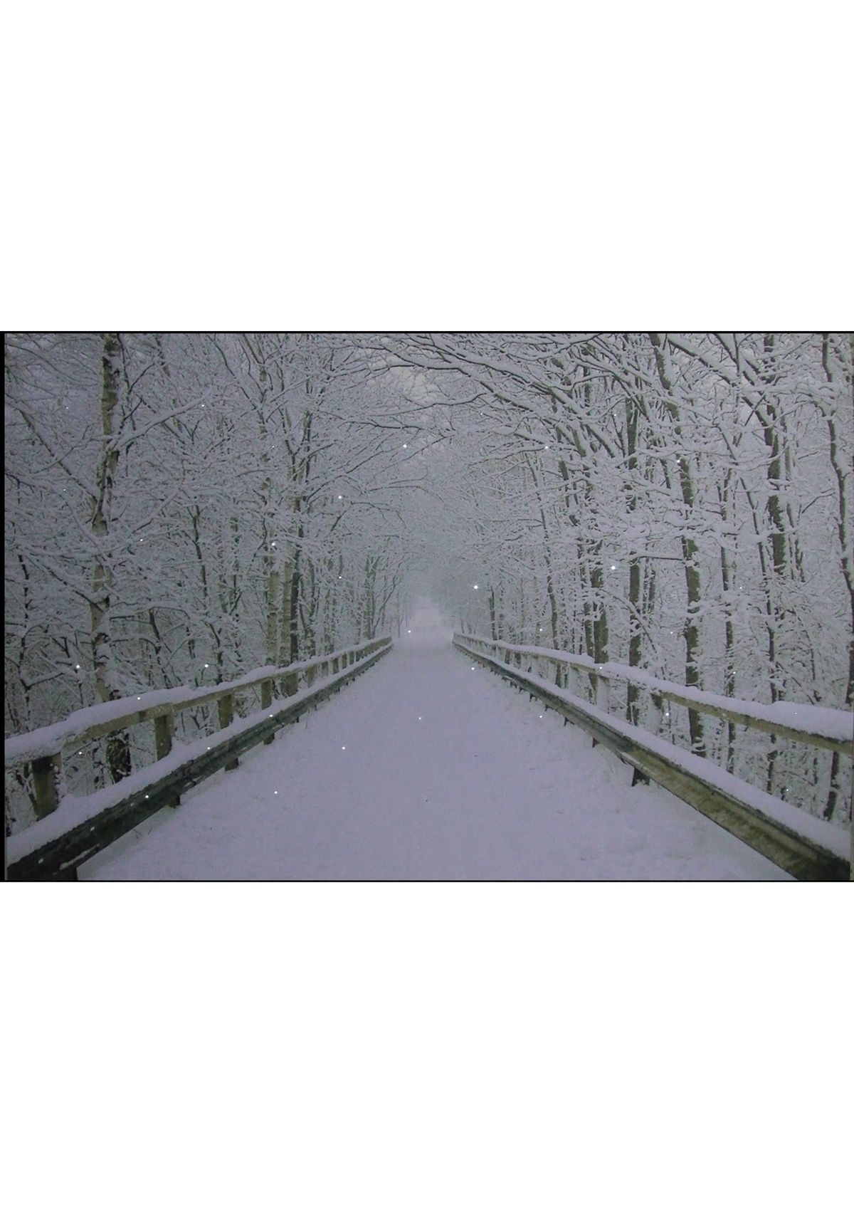 Small  Fiber Optic Lighted Winter Wooden Bridge Canvas Wall Art 12Inch x 15.75Inch