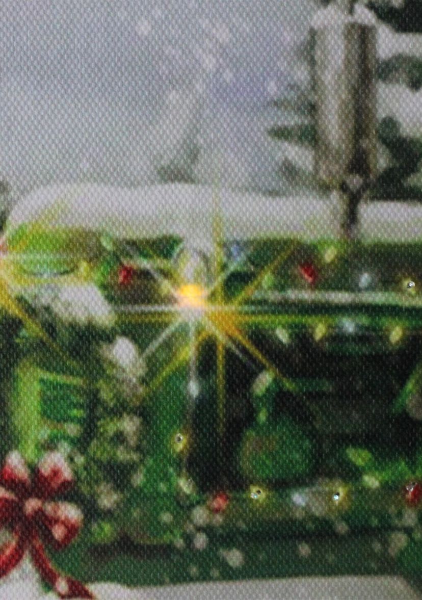 Fiber Optic and LED Lighted Merry Christmas Tractor Canvas Wall Art 12Inch x 15.75Inch