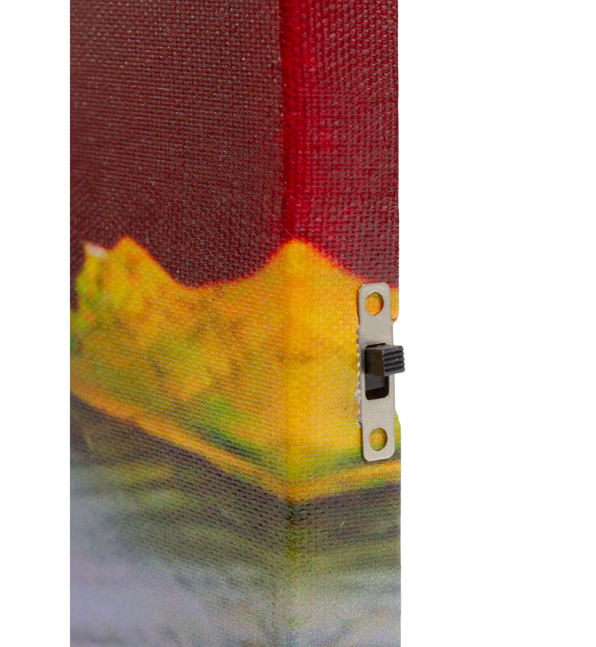 LED Lighted Fall Candle with Berries Canvas Wall Art 23.5 inch x 15.75 inch