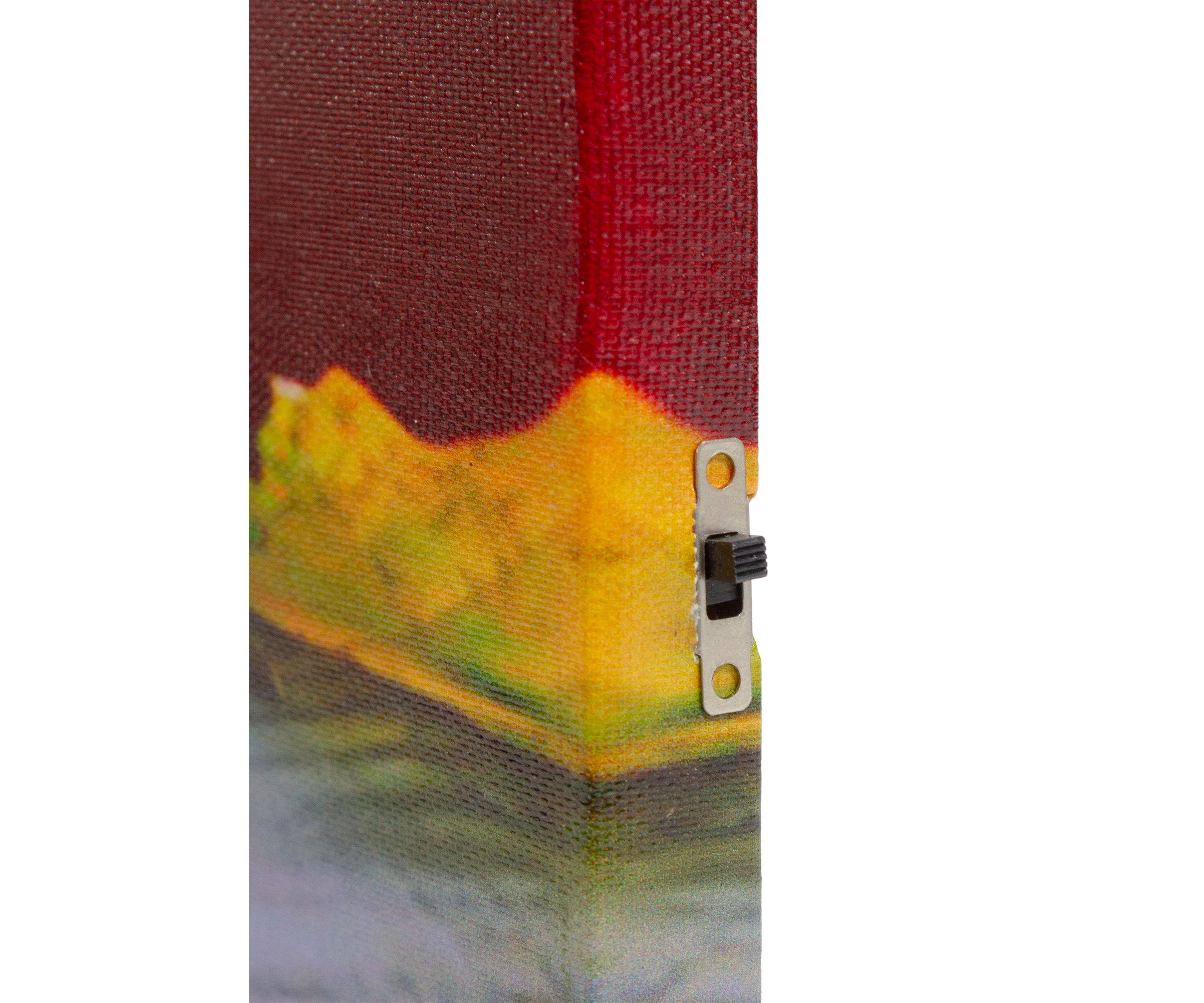LED Lighted Fall Candle with Berries Canvas Wall Art 23.5 inch x 15.75 inch