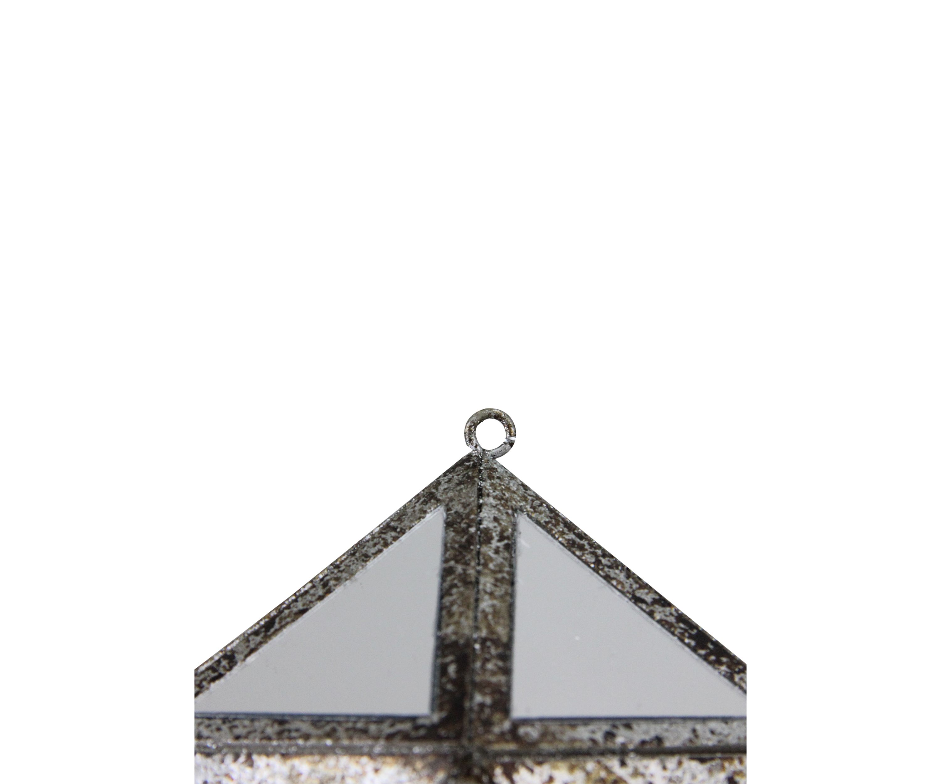 10.5" Silver and Clear Mirrored Geometric Framed Drop Christmas Ornament