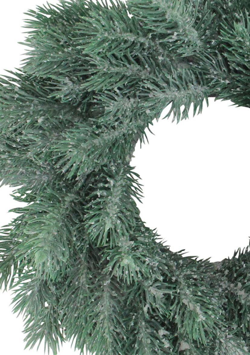 Traditional Frosted Green Pine Decorative Christmas Wreath - 12-Inch  Unlit
