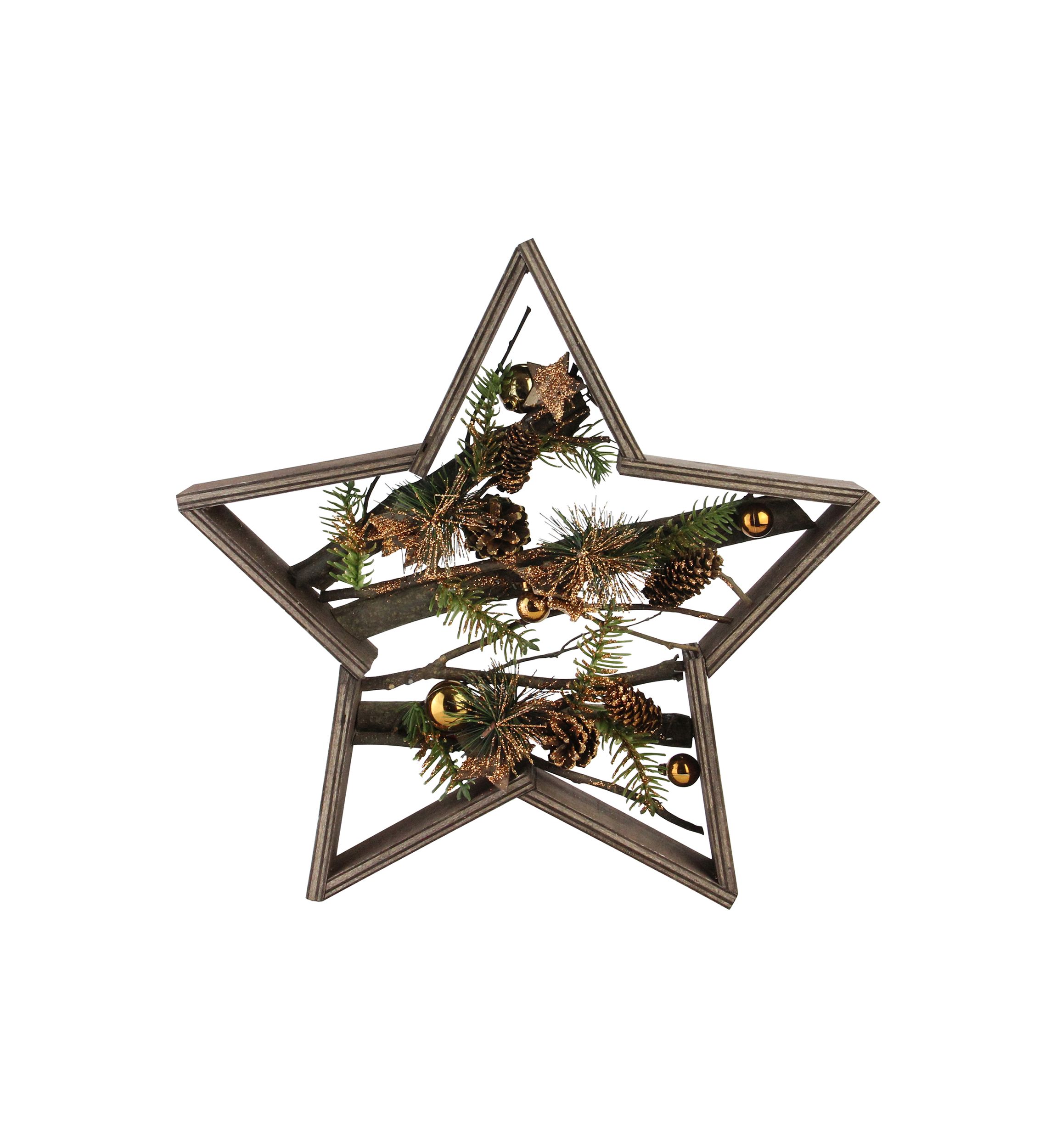 15.25Inch Mixed Branches in Star Wood Frame Table or Wall Decoration