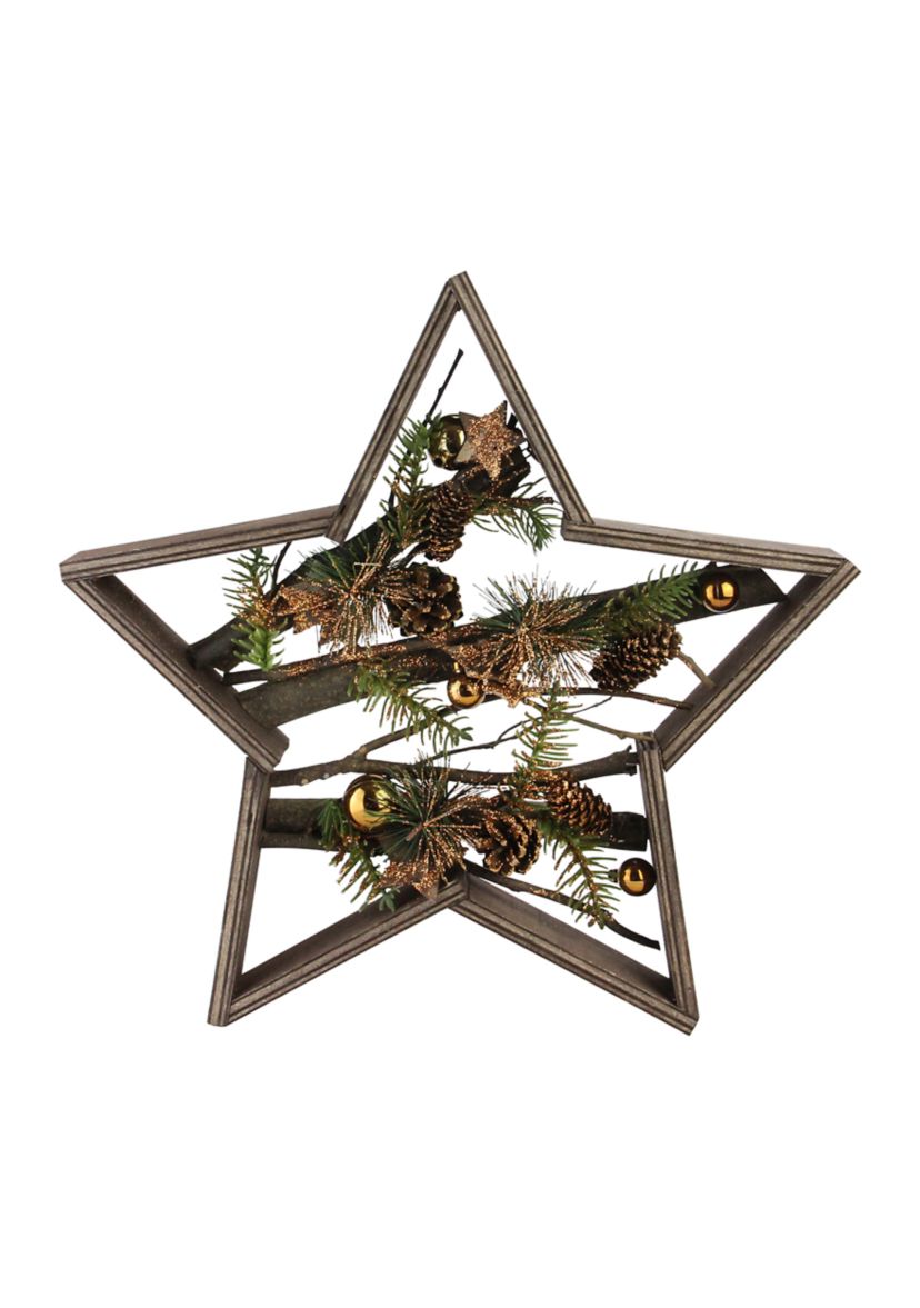 15.25Inch Mixed Branches in Star Wood Frame Table or Wall Decoration