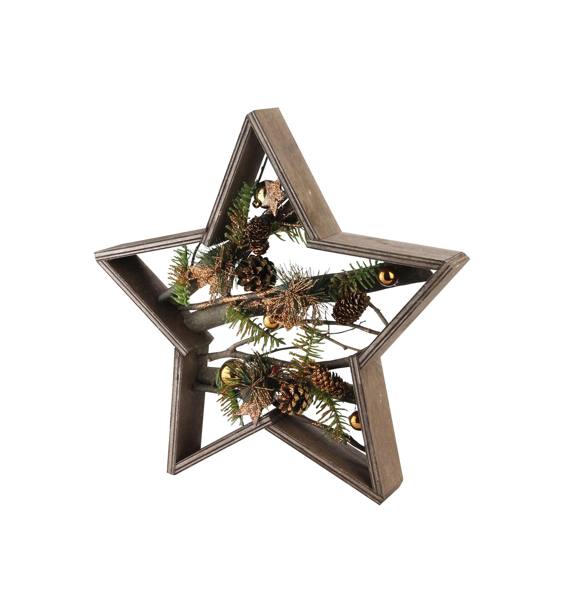 15.25Inch Mixed Branches in Star Wood Frame Table or Wall Decoration