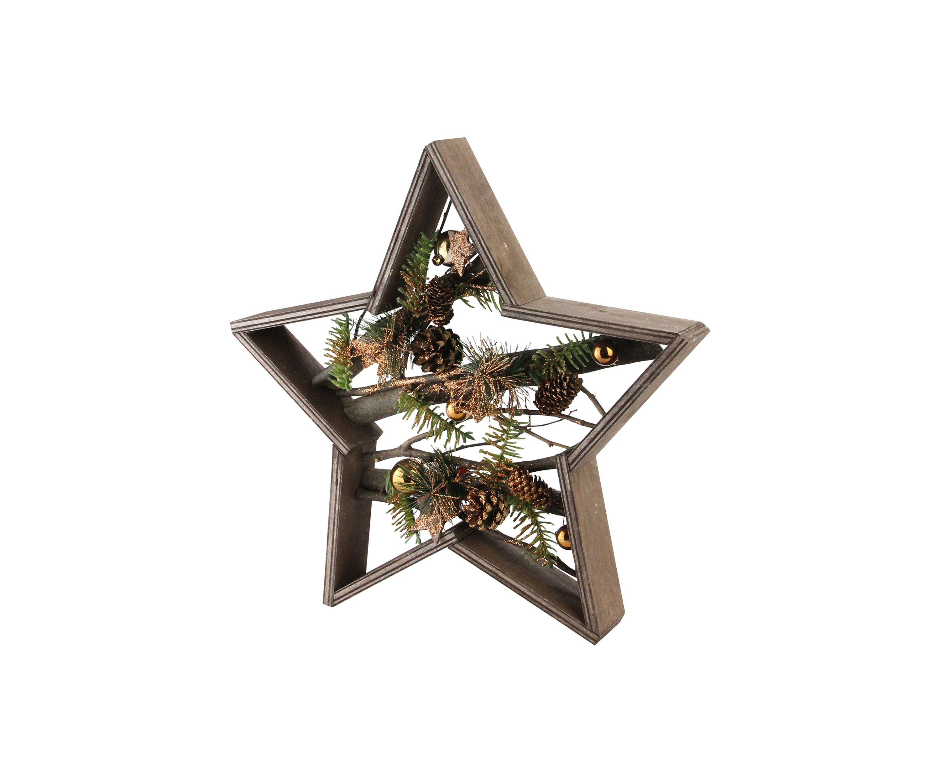 15.25Inch Mixed Branches in Star Wood Frame Table or Wall Decoration