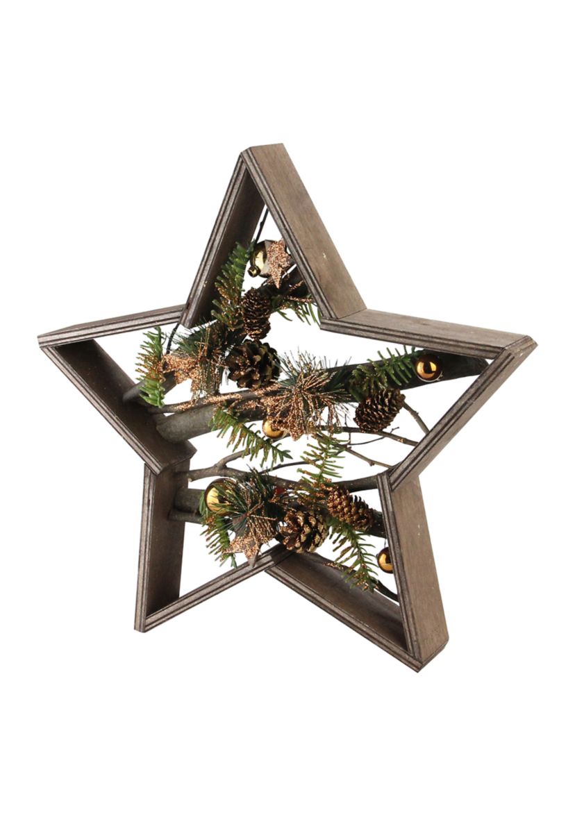 15.25Inch Mixed Branches in Star Wood Frame Table or Wall Decoration