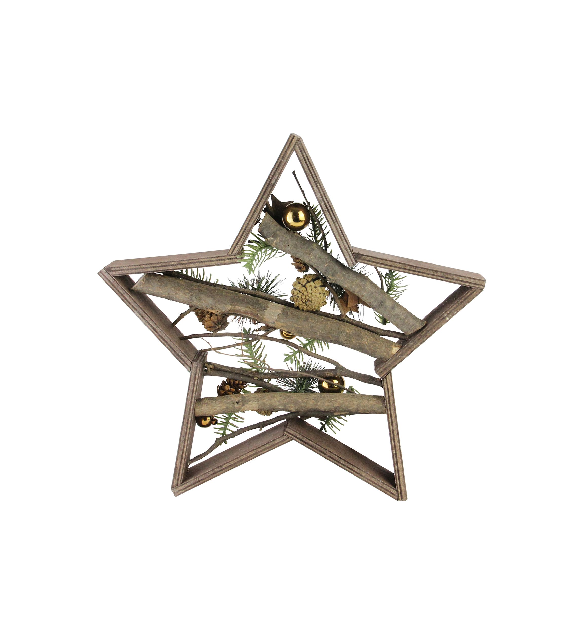 15.25Inch Mixed Branches in Star Wood Frame Table or Wall Decoration