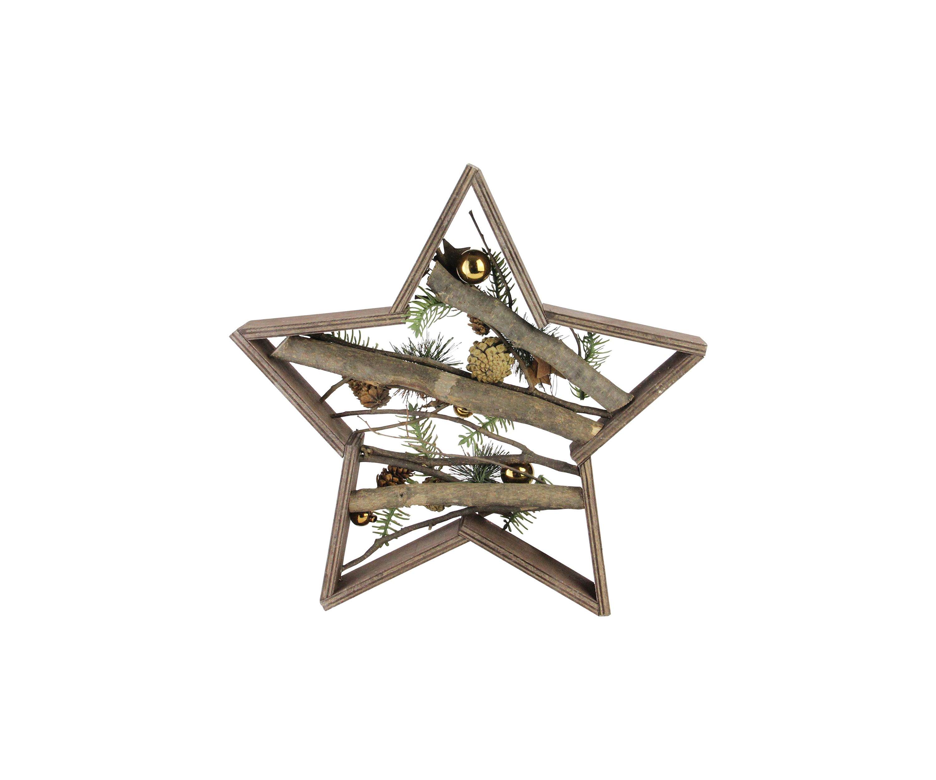 15.25Inch Mixed Branches in Star Wood Frame Table or Wall Decoration
