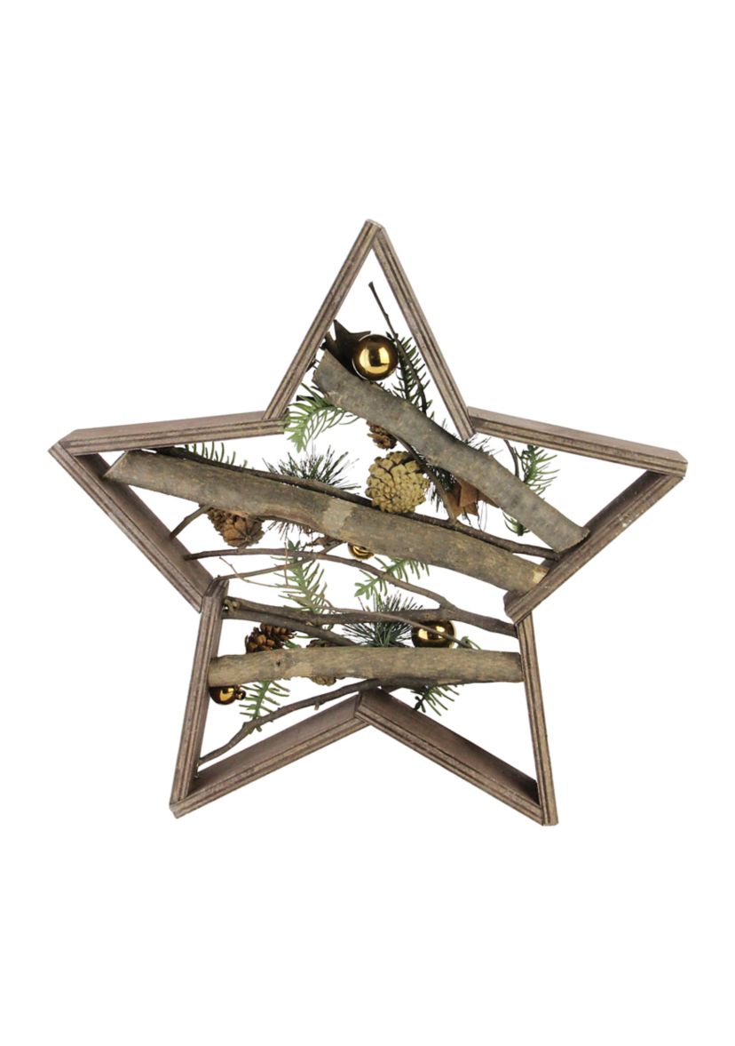 15.25Inch Mixed Branches in Star Wood Frame Table or Wall Decoration