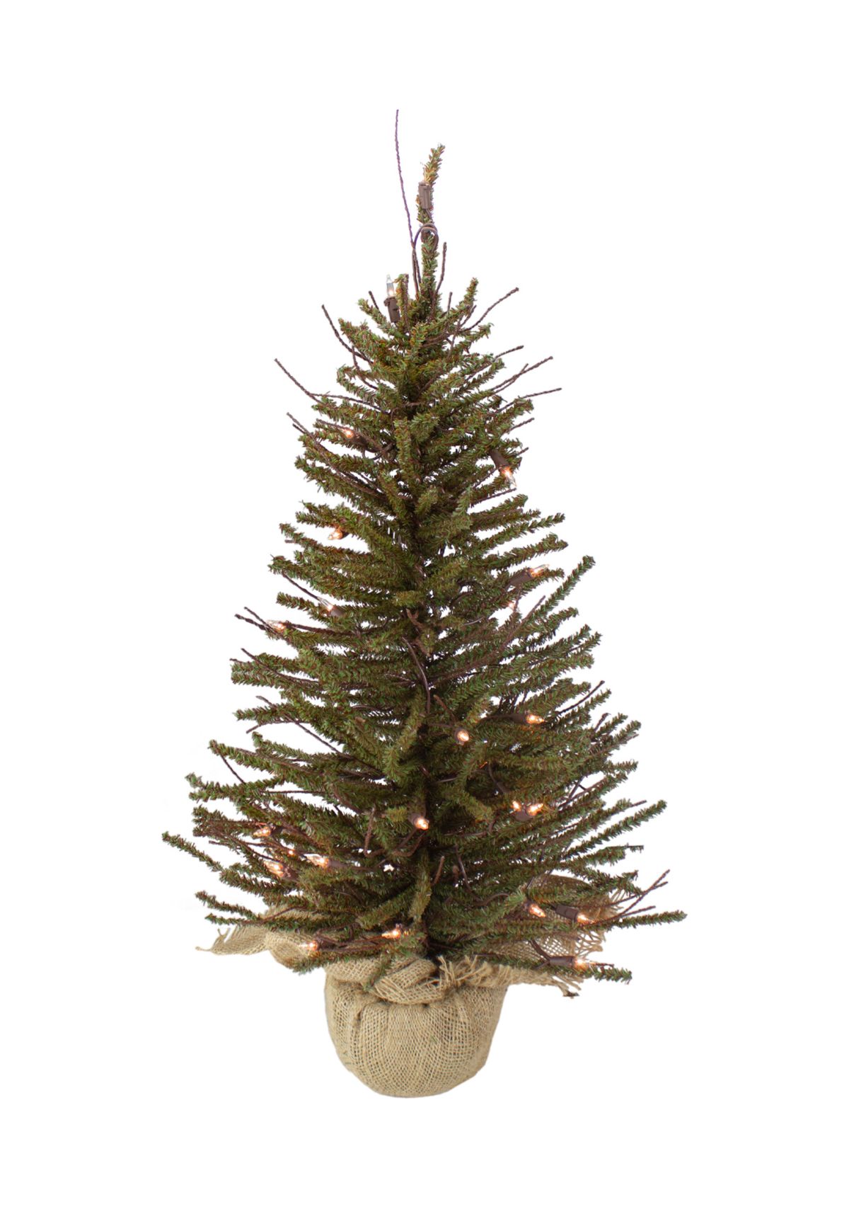 2.5 Pre-Lit Warsaw Two-Tone Twig Artificial Christmas Tree - Clear Lights