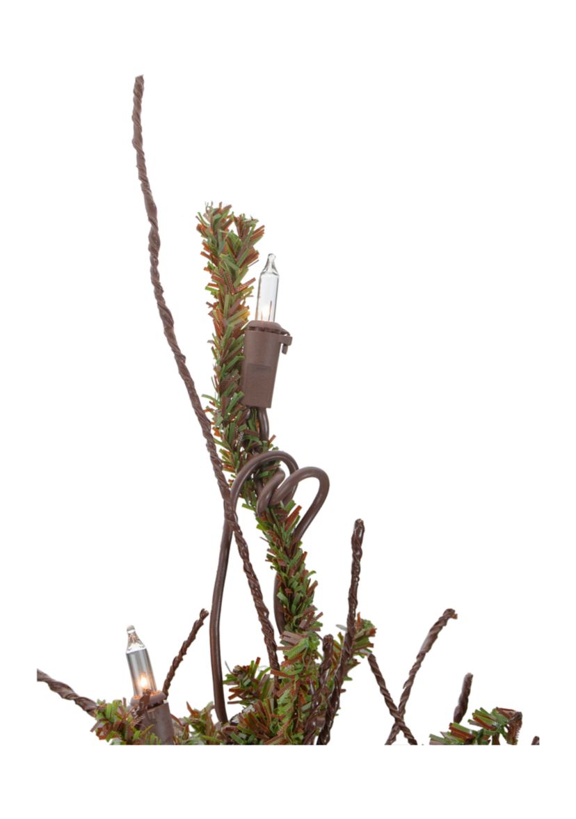 2.5 Pre-Lit Warsaw Two-Tone Twig Artificial Christmas Tree - Clear Lights