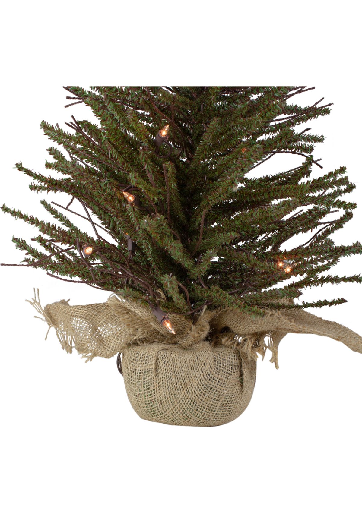 2.5 Pre-Lit Warsaw Two-Tone Twig Artificial Christmas Tree - Clear Lights