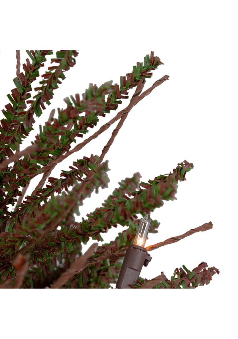 2.5 Pre-Lit Warsaw Two-Tone Twig Artificial Christmas Tree - Clear Lights