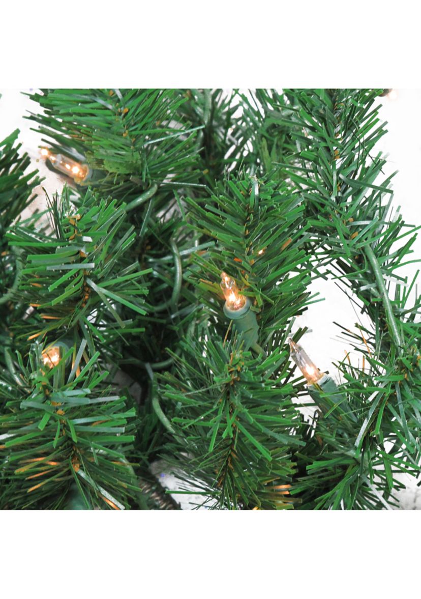 28 Pre-Lit Windsor Pine Artificial Christmas Swag - Clear Lights
