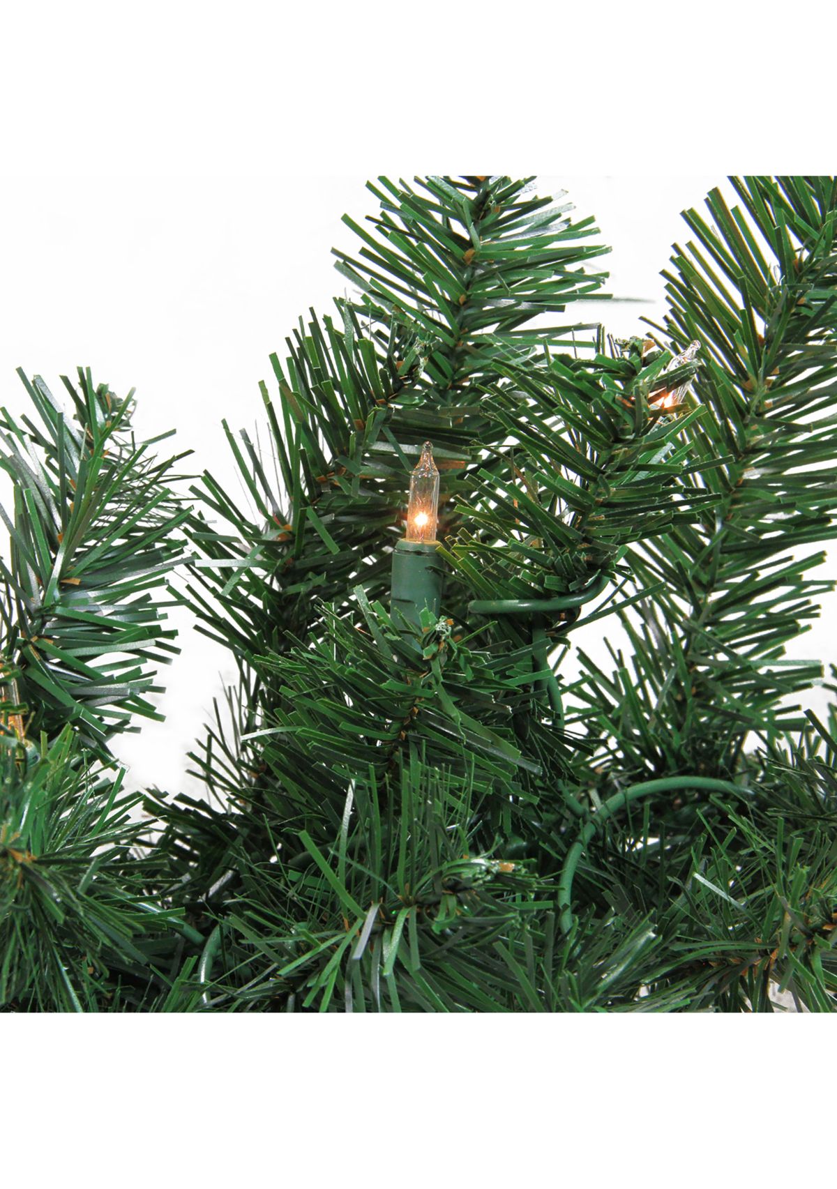 9 x 18Inch Pre-Lit Deluxe Windsor Green Pine Christmas Garland - Clear Lights