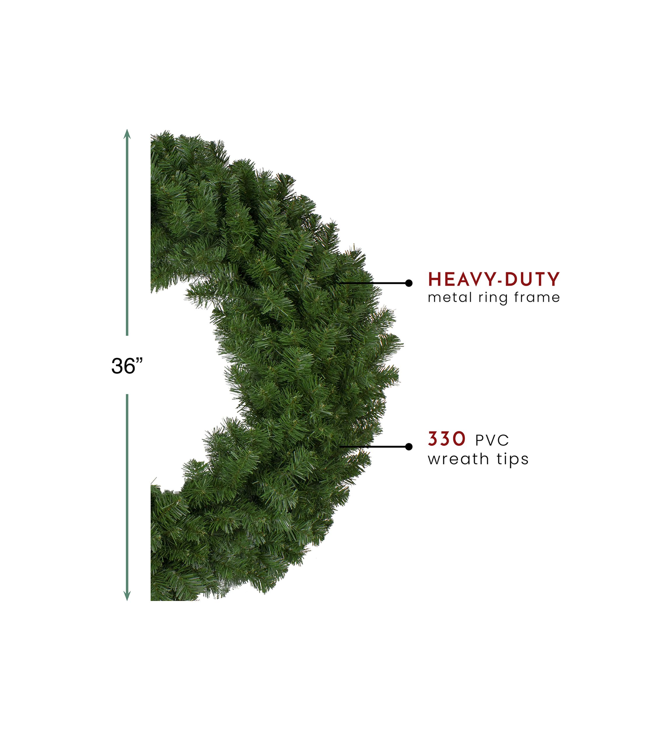Deluxe Windsor Pine Artificial Christmas Wreath - 36-Inch  Unlit