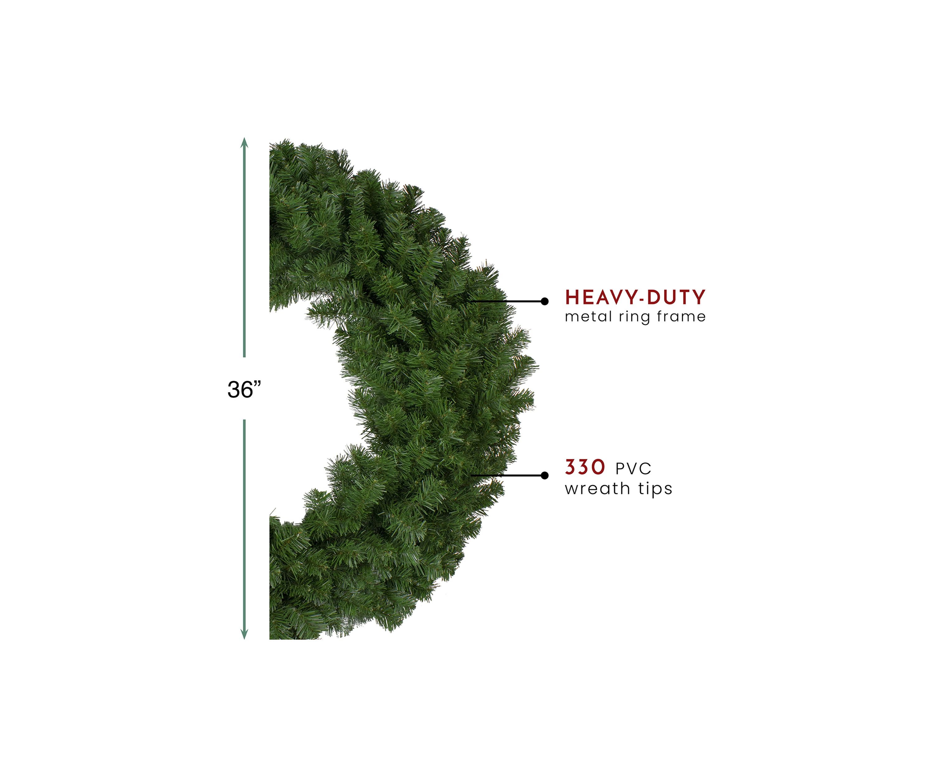 Deluxe Windsor Pine Artificial Christmas Wreath - 36-Inch  Unlit