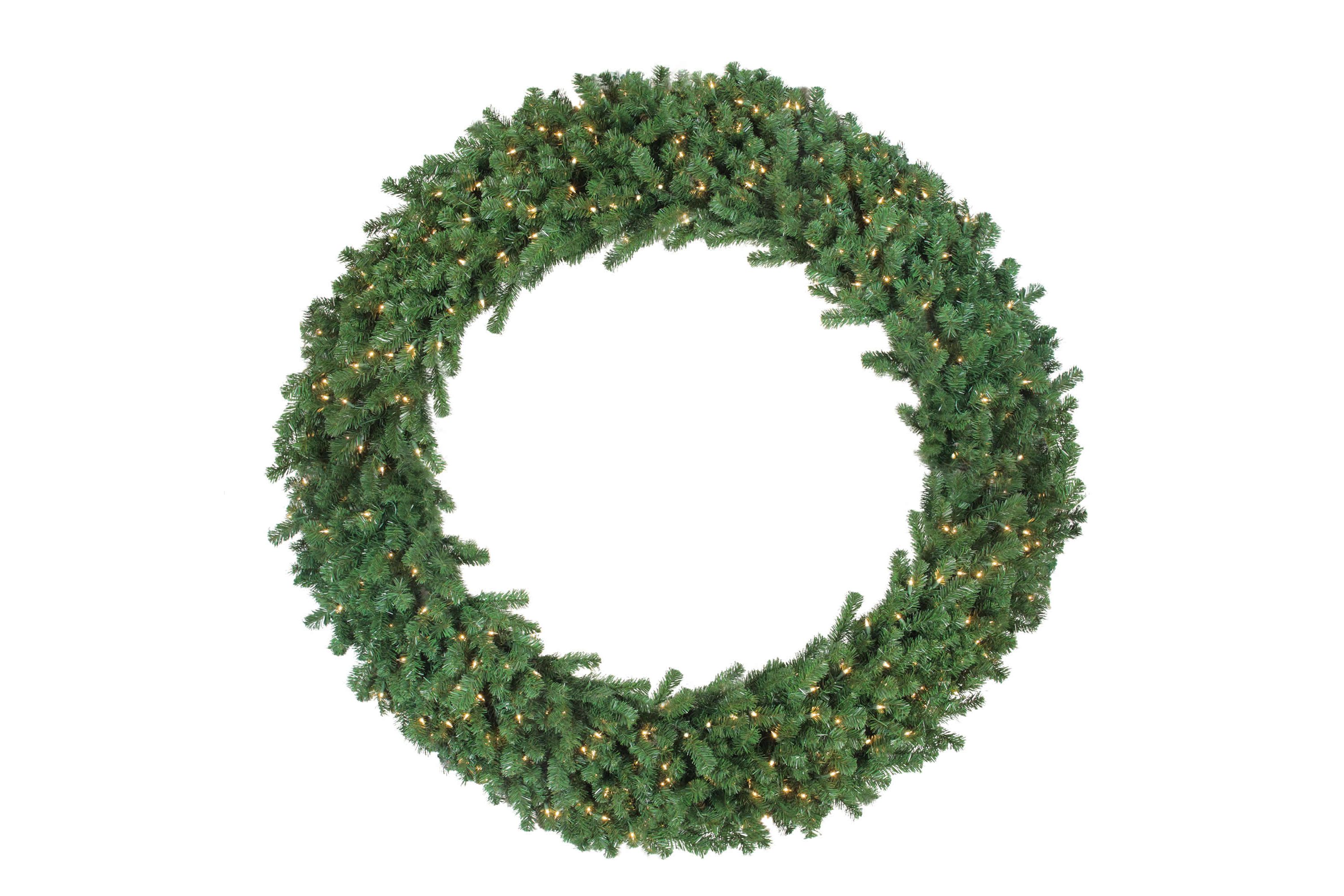 Green Deluxe Windsor Pine Artificial Christmas Wreath - 72" - Clear Lights
