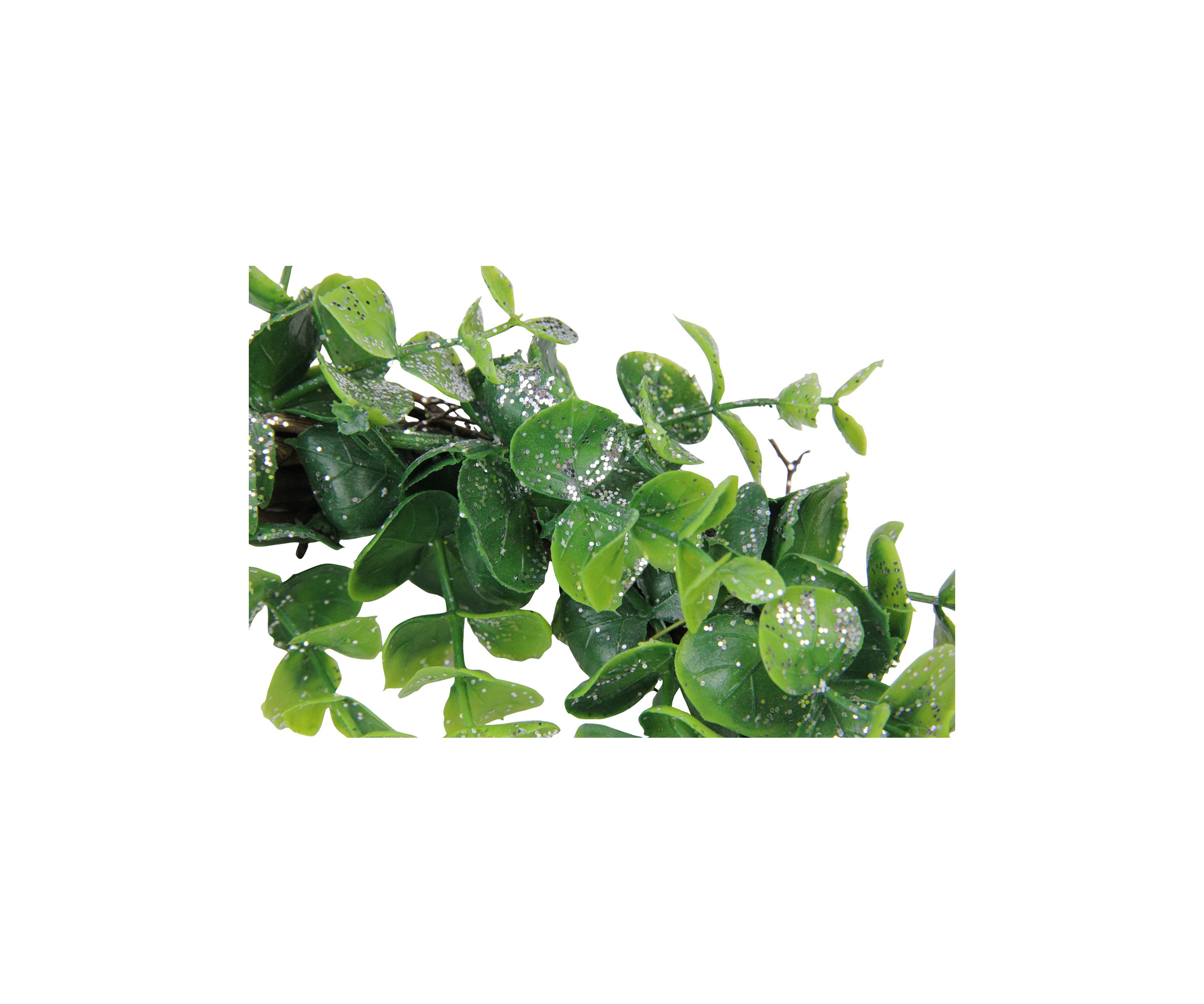 Sparkling Silver and Green Grass Decorative Artificial Christmas Wreath - 8.75-Inch  Unlit