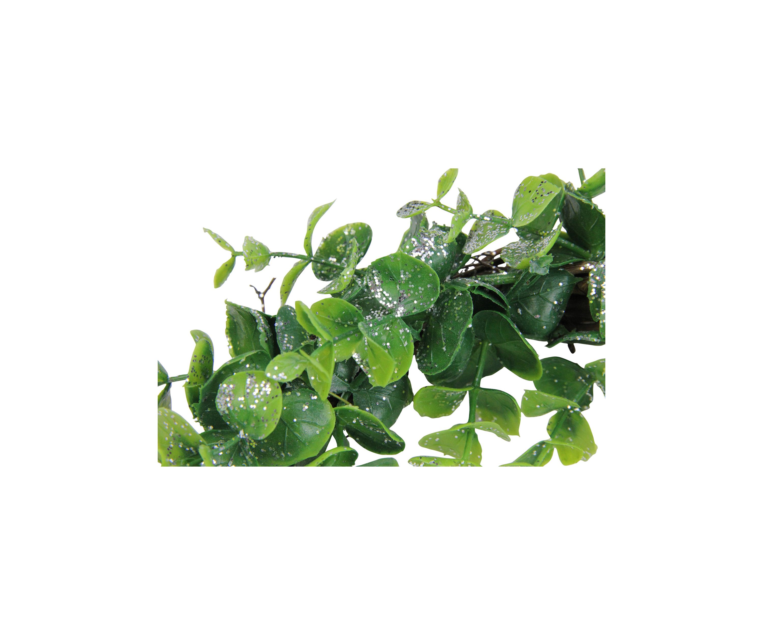 Sparkling Silver and Green Grass Decorative Artificial Christmas Wreath - 8.75-Inch  Unlit