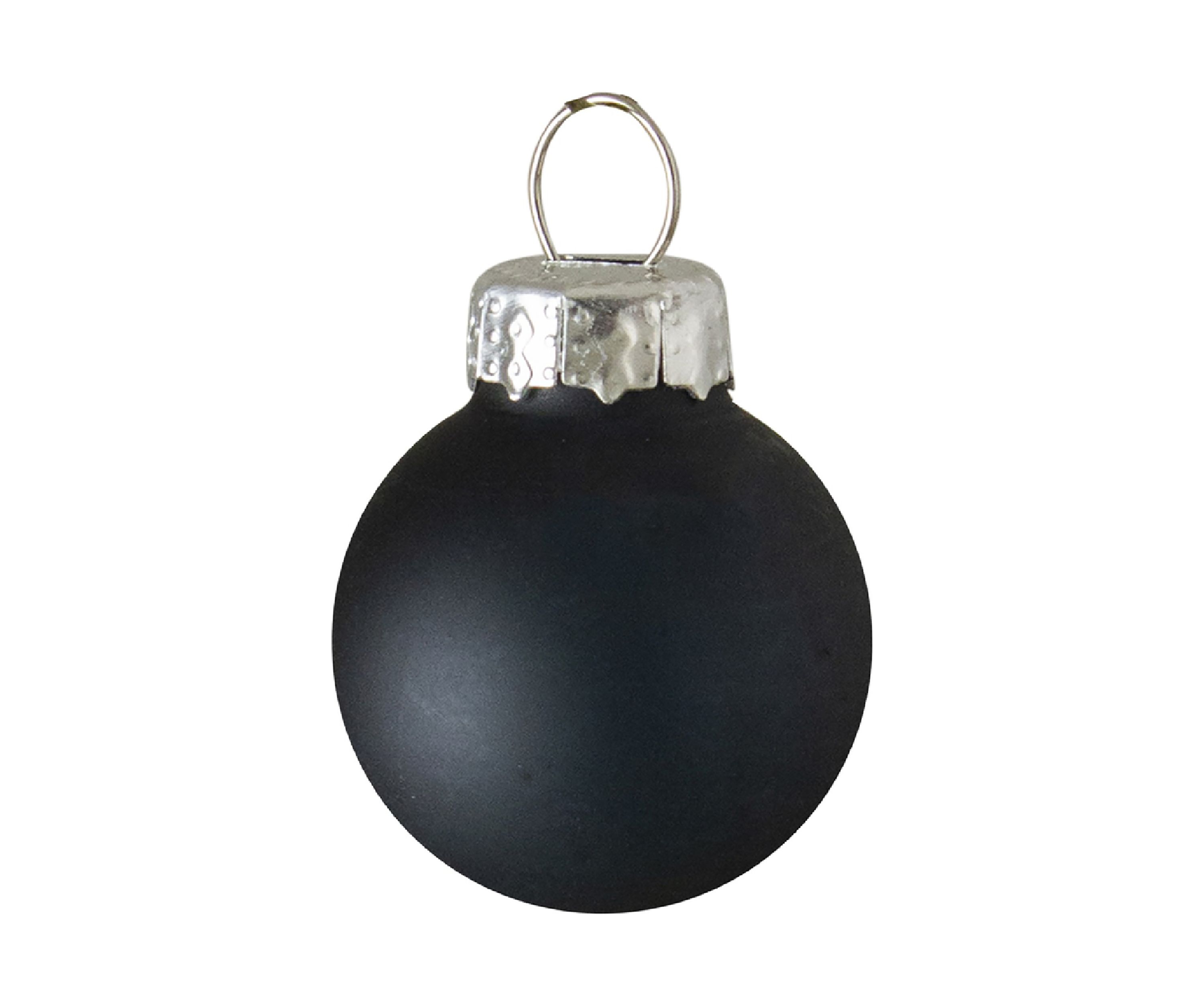 9ct Shiny and Matte Black Glass Ball Christmas Ornaments - 2.5 Inch (65mm)