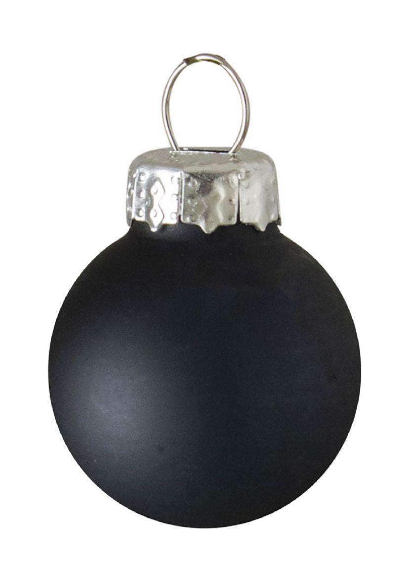 9ct Shiny and Matte Black Glass Ball Christmas Ornaments - 2.5 Inch (65mm)