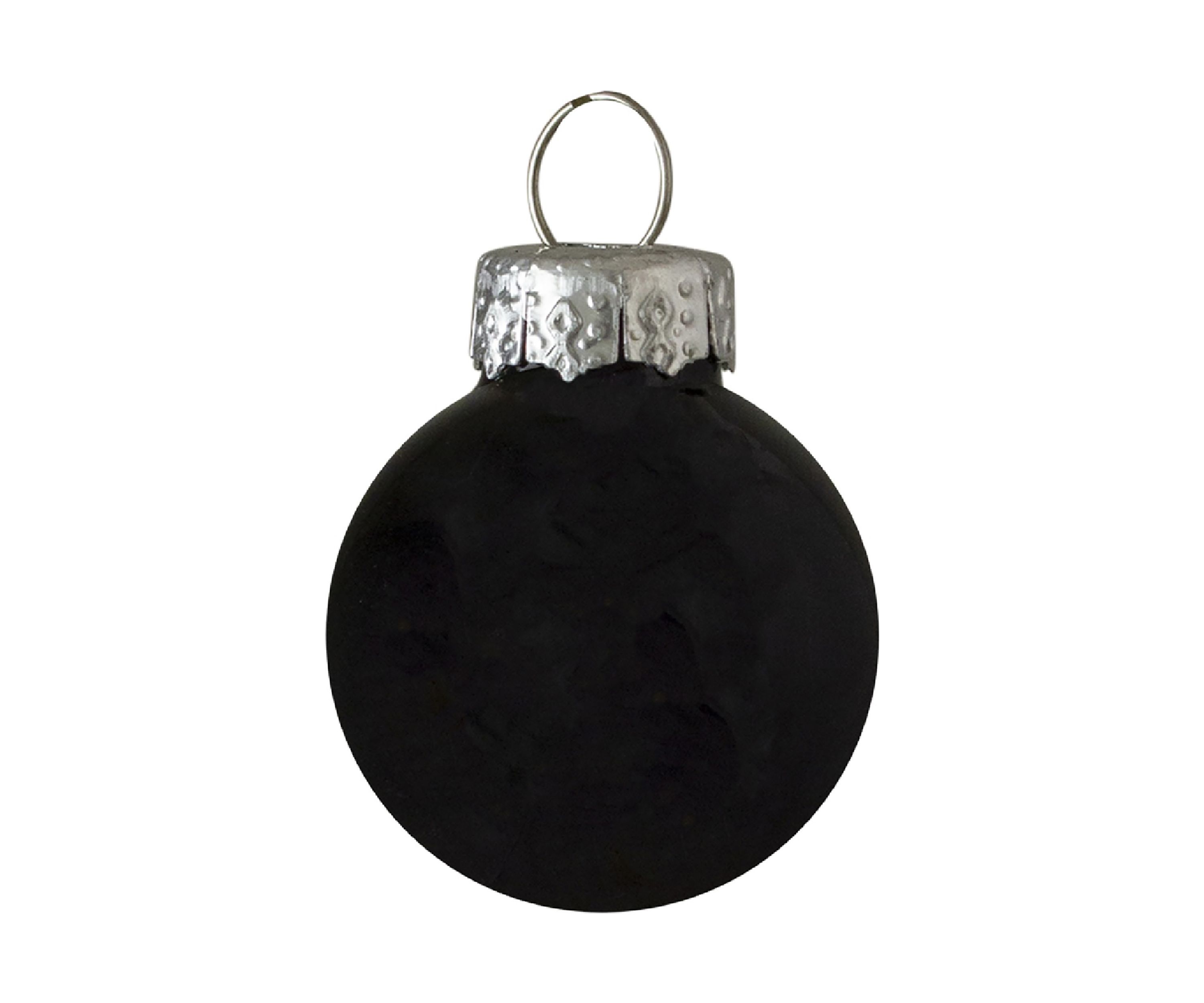 9ct Shiny and Matte Black Glass Ball Christmas Ornaments - 2.5 Inch (65mm)