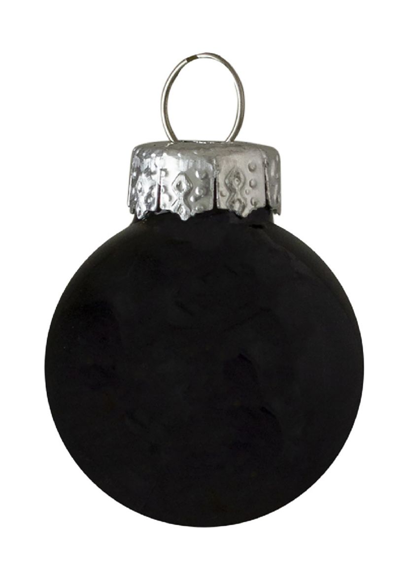 9ct Shiny and Matte Black Glass Ball Christmas Ornaments - 2.5 Inch (65mm)