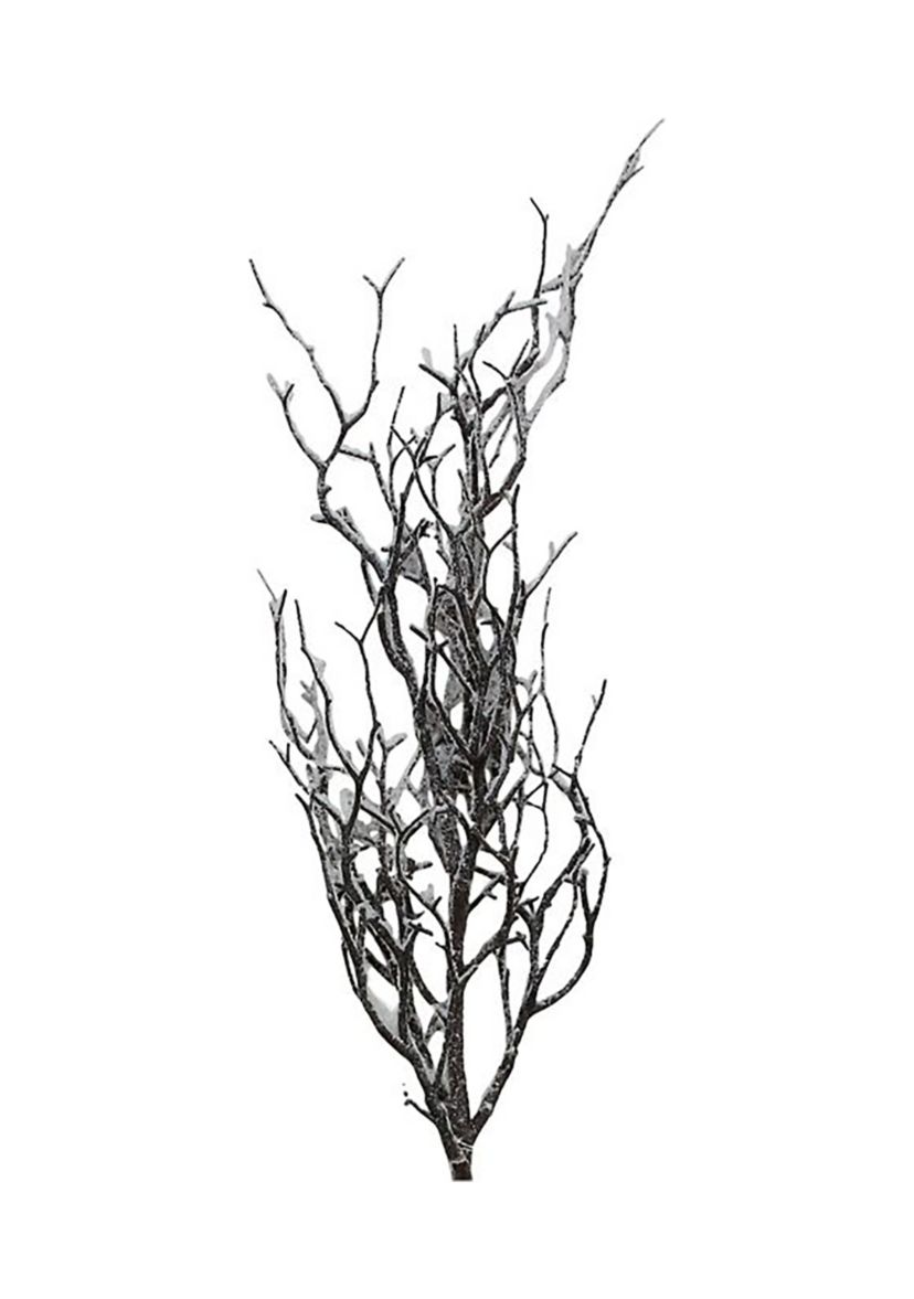 43Inch Brown and White Frosted Artificial Christmas Poplar Tree Branch