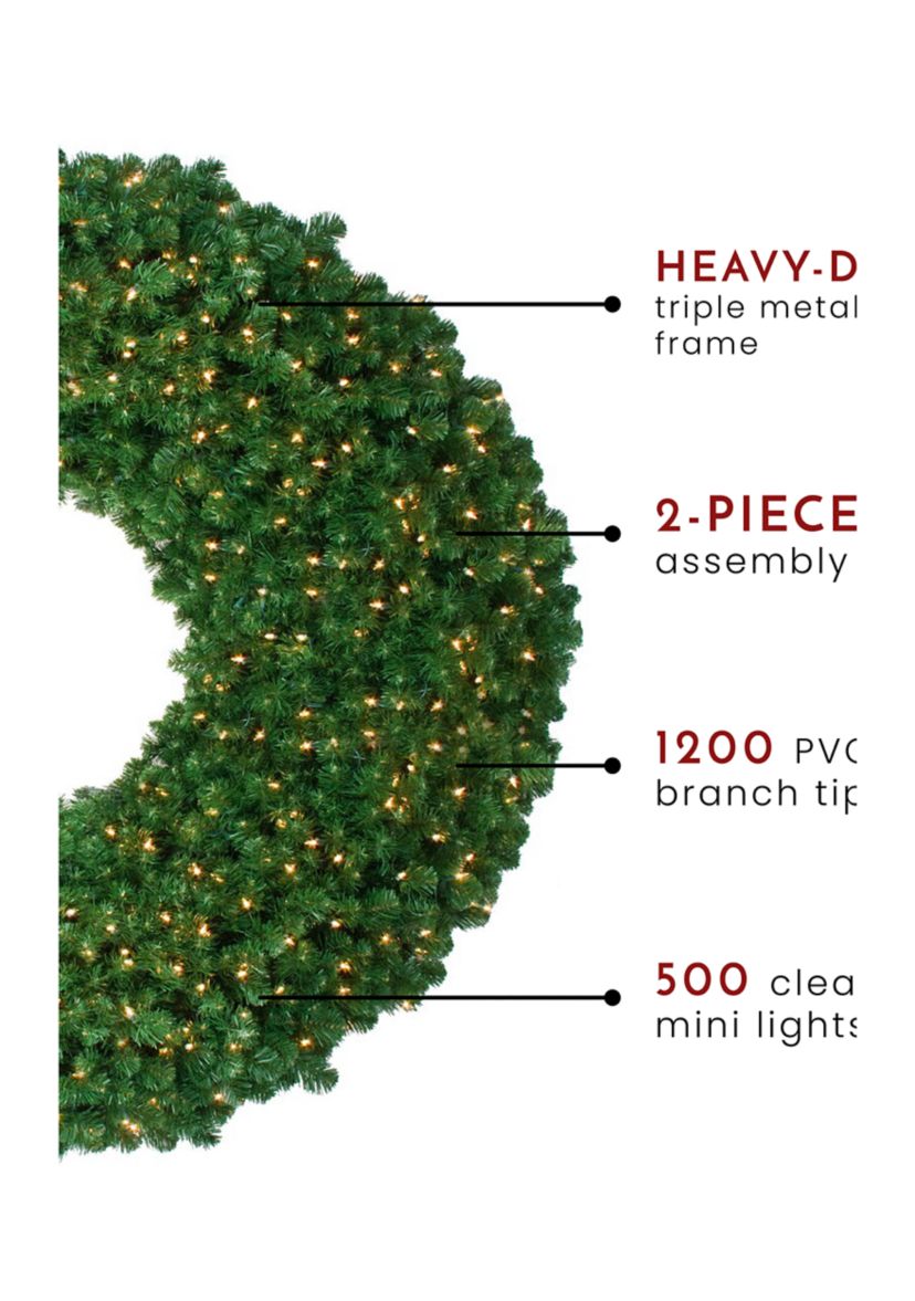 5 Pre-Lit Olympia Pine Commercial Artificial Christmas Wreath - Clear Lights