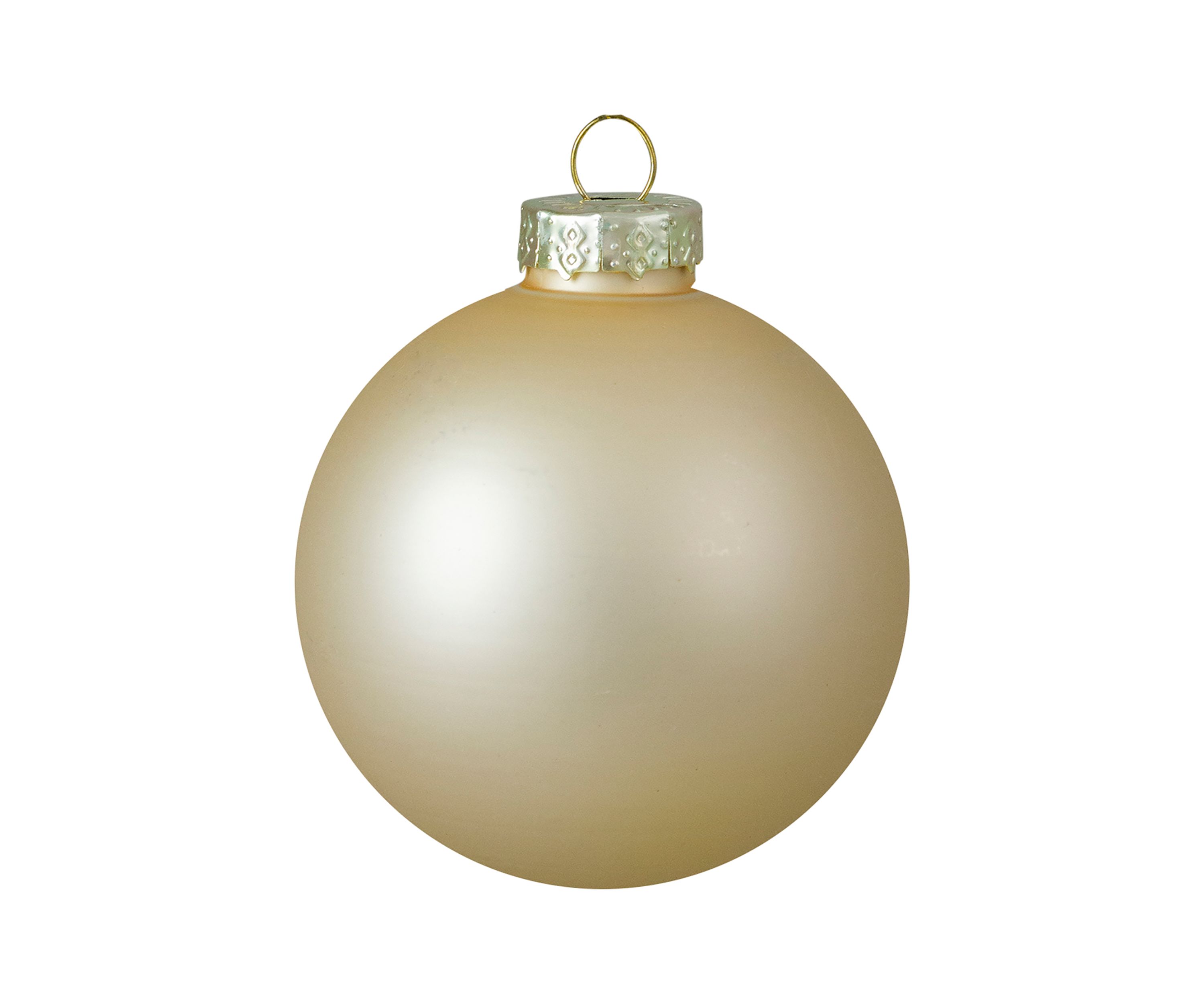9ct Champagne Gold 2-Finish Glass Christmas Ball Ornaments 2.5Inch (65mm)