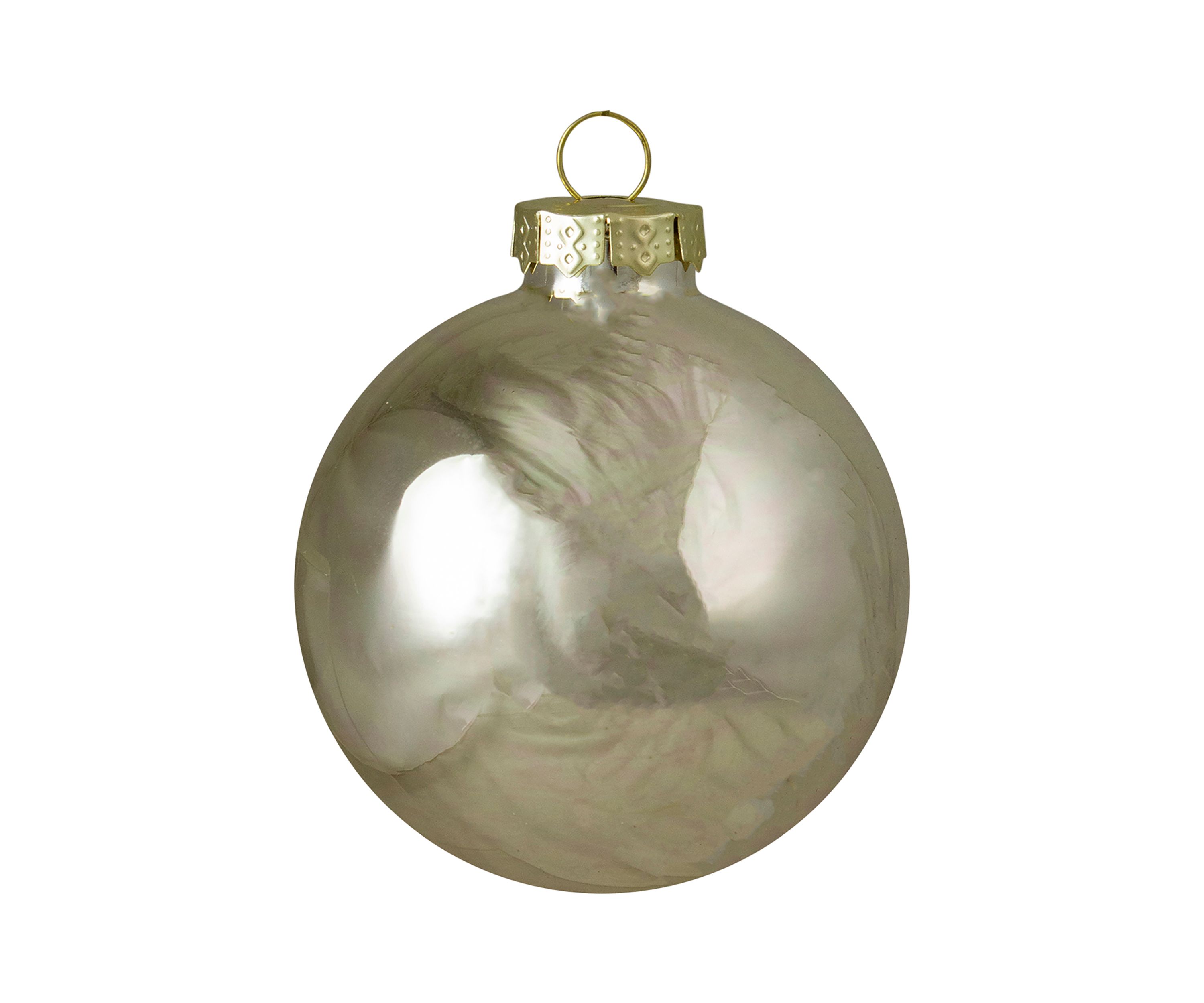 9ct Champagne Gold 2-Finish Glass Christmas Ball Ornaments 2.5Inch (65mm)