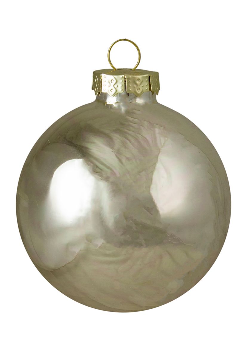9ct Champagne Gold 2-Finish Glass Christmas Ball Ornaments 2.5Inch (65mm)