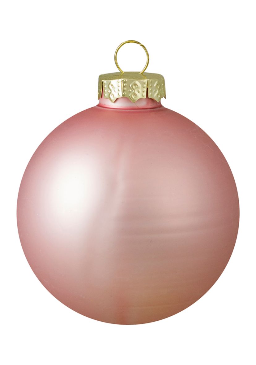 9 Count Shiny and Matte Pink and Gold Glass 2.5" Ball Christmas Ornaments  