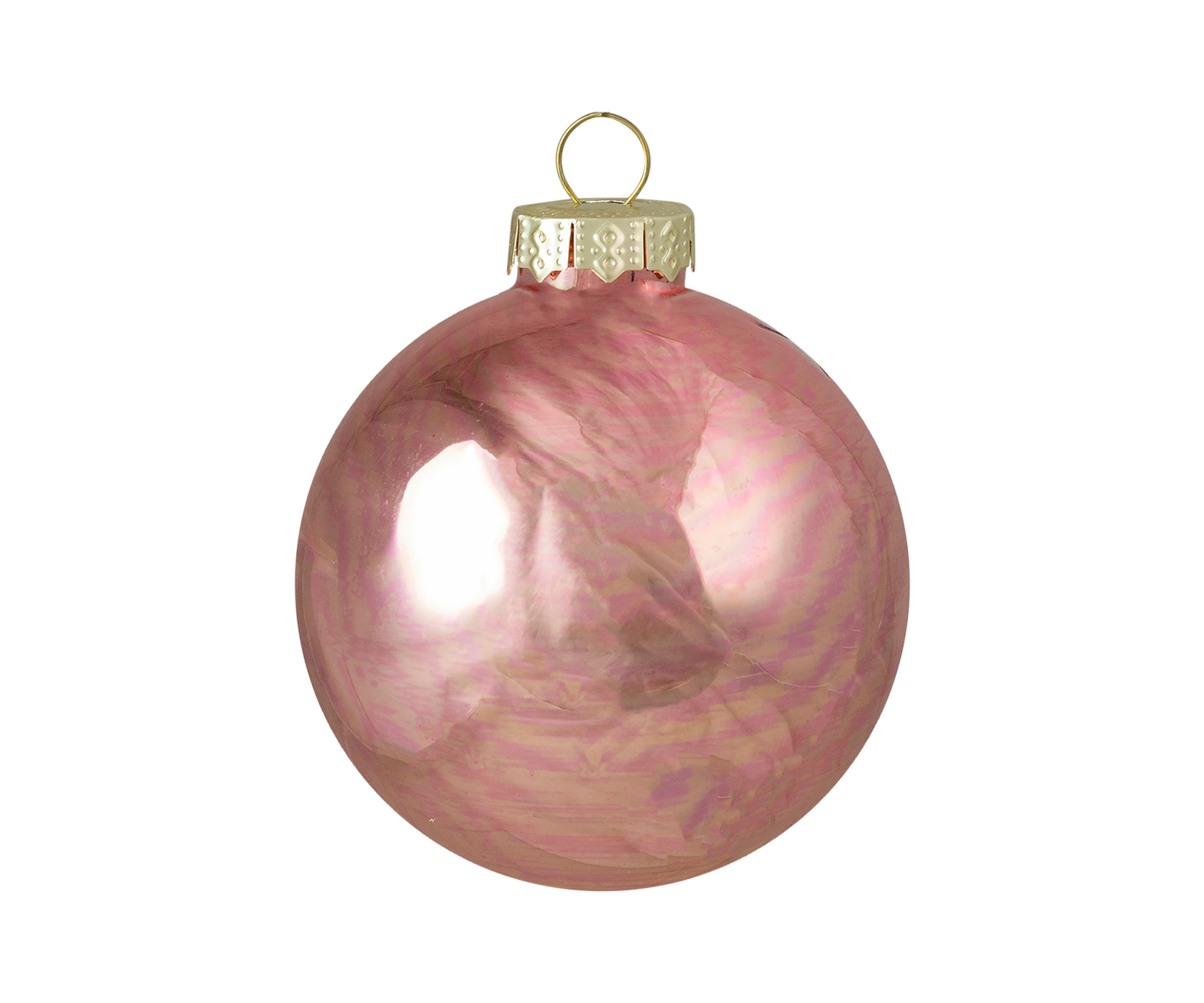 9 Count Shiny and Matte Pink and Gold Glass 2.5" Ball Christmas Ornaments  