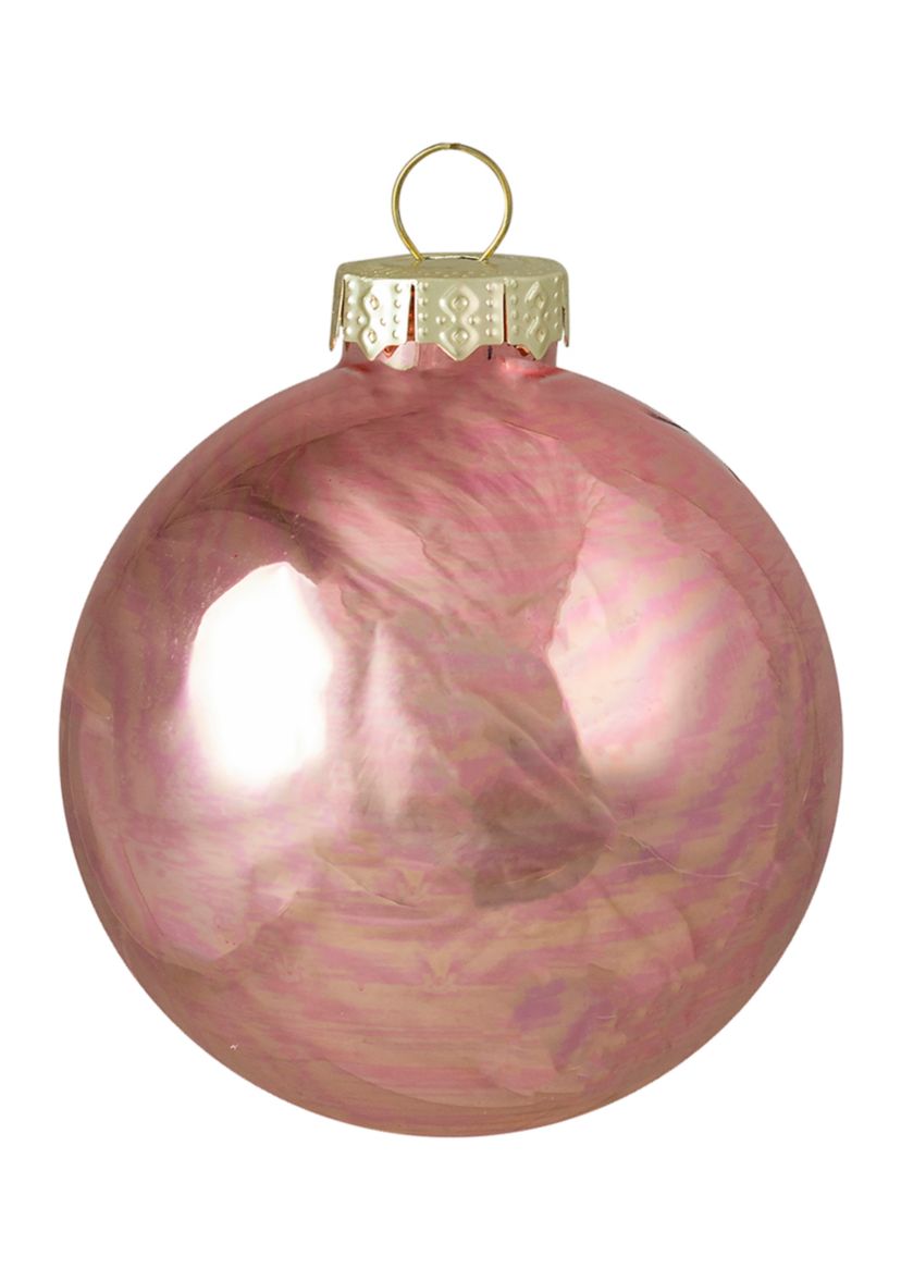 9 Count Shiny and Matte Pink and Gold Glass 2.5" Ball Christmas Ornaments  
